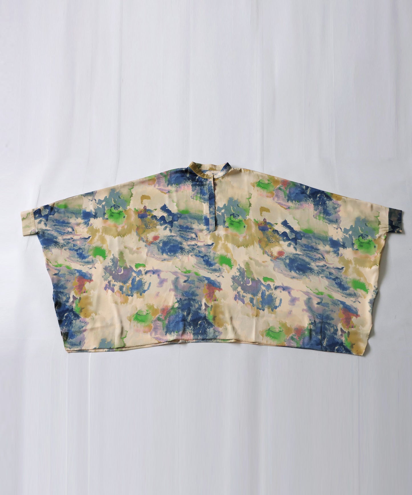 Ladies Dolman Shirt Tops Long Sleeves Watercolor Pattern