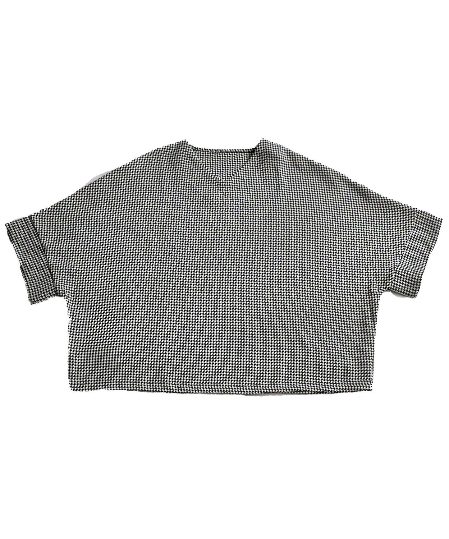 CHIDORI (houndstooth) Pattern V-Neck Tops Ladies