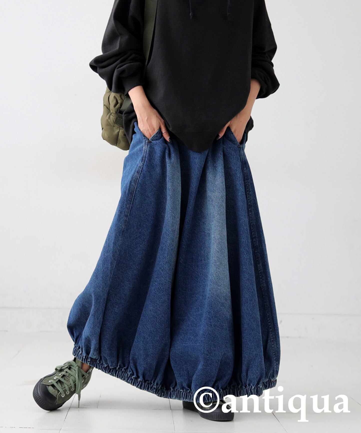 Balloon Denim Skirt Ladies