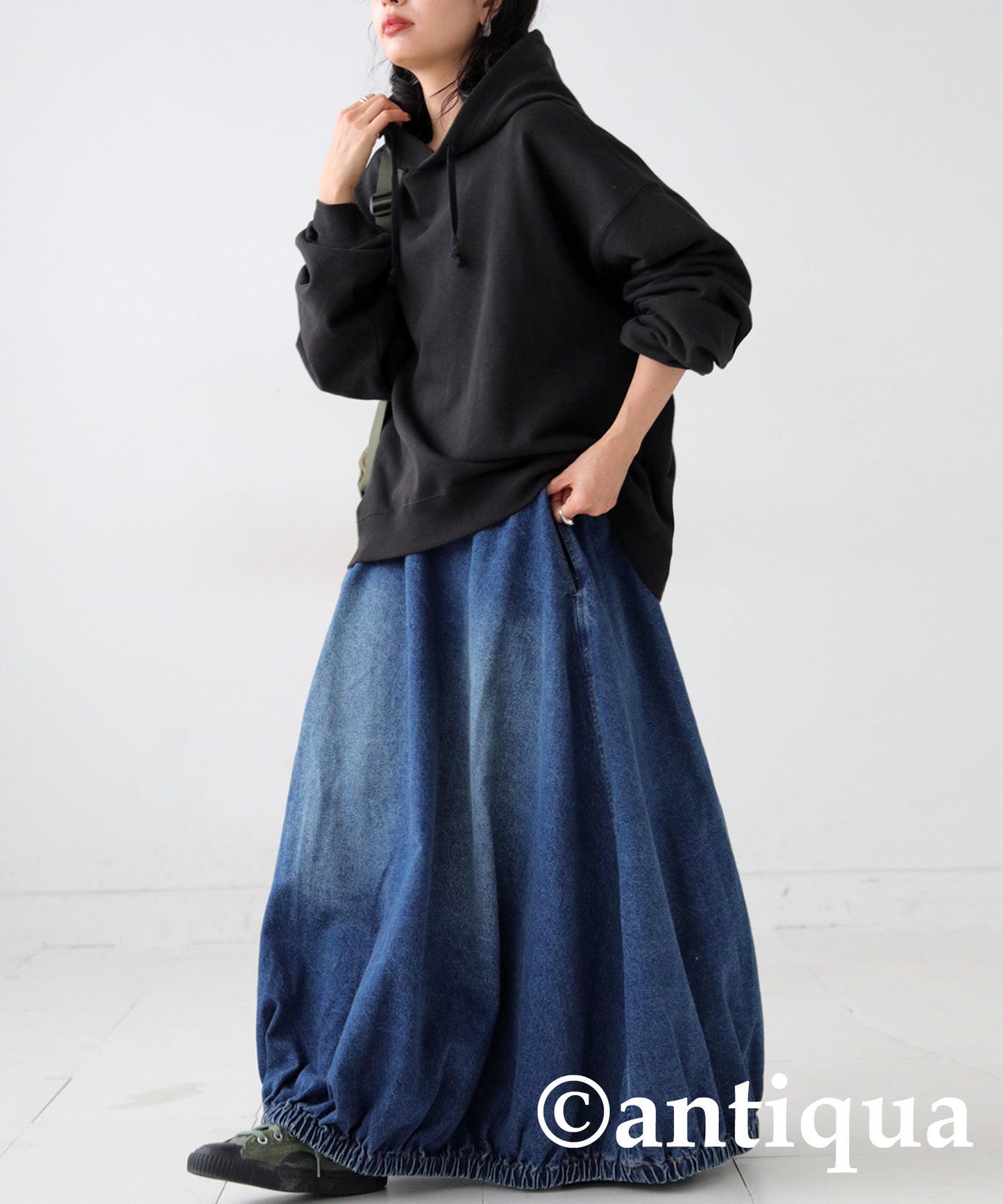 Balloon Denim Skirt Ladies