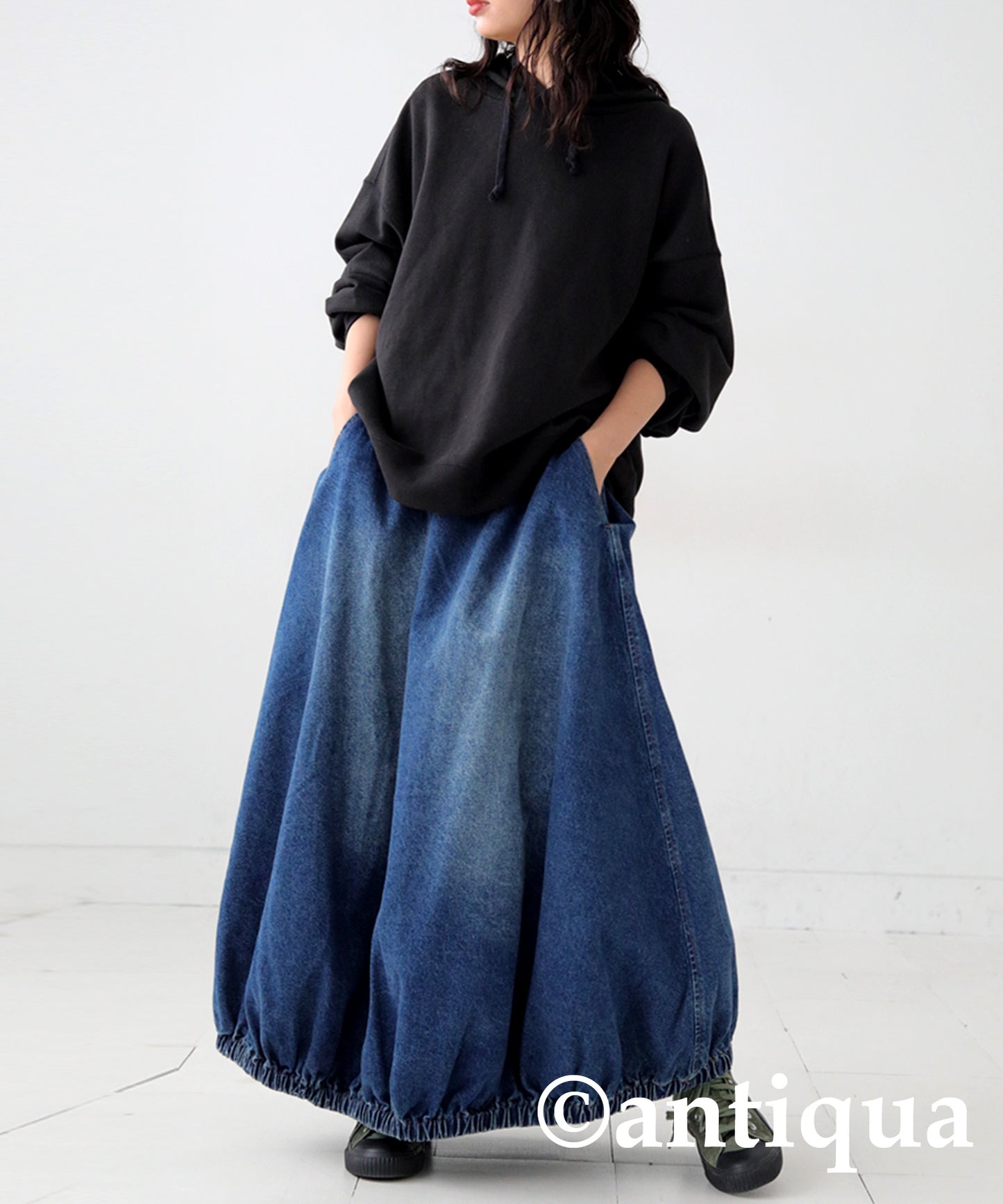 Balloon Denim Skirt Ladies