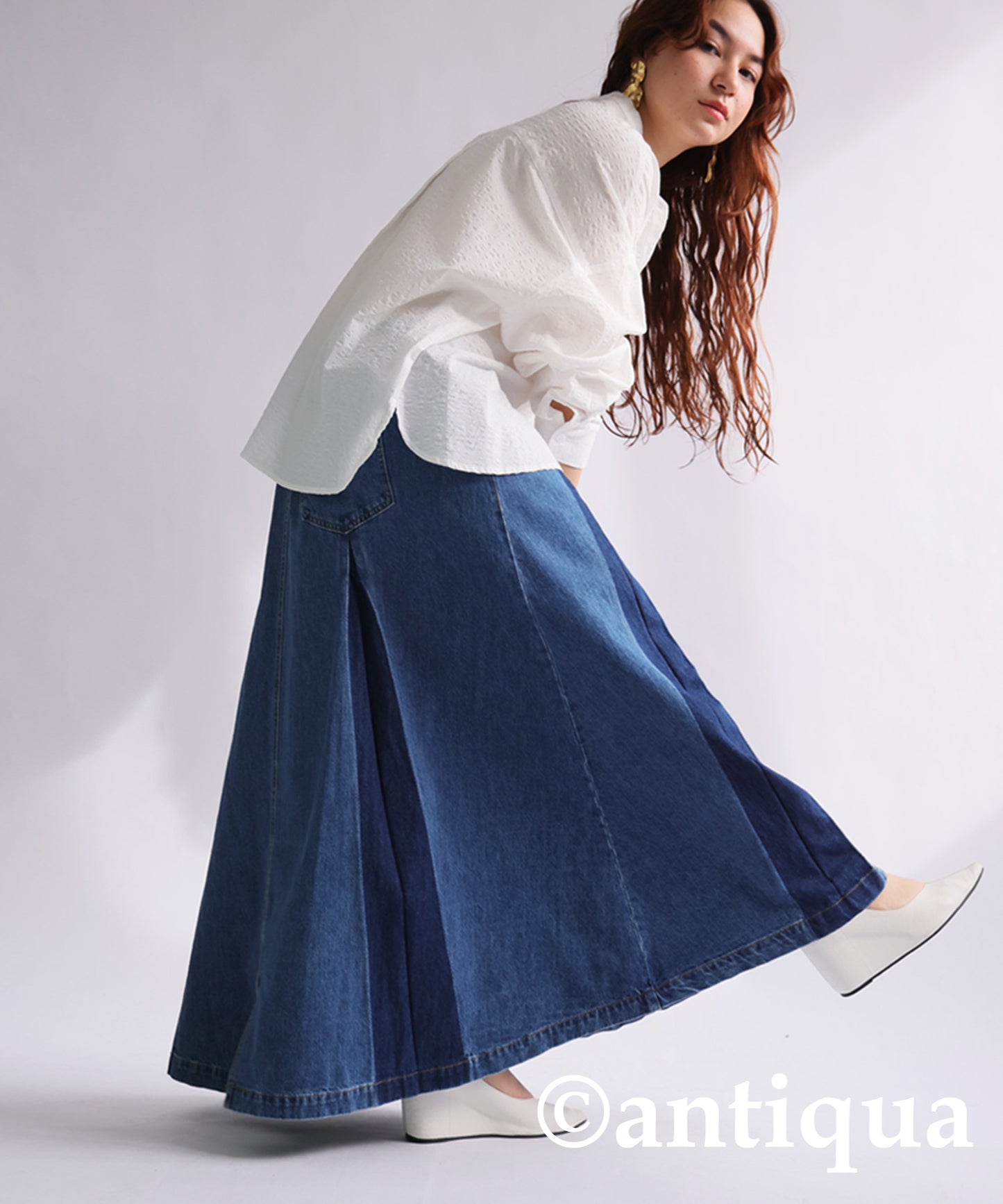 100% cotton denim skirt Ladies