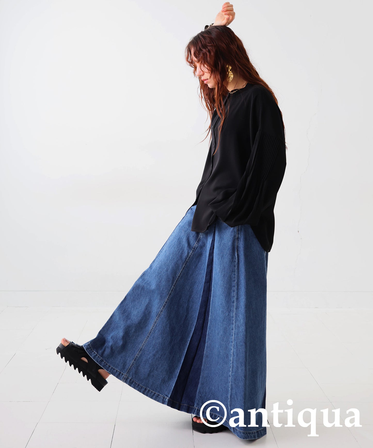 100% cotton denim skirt Ladies