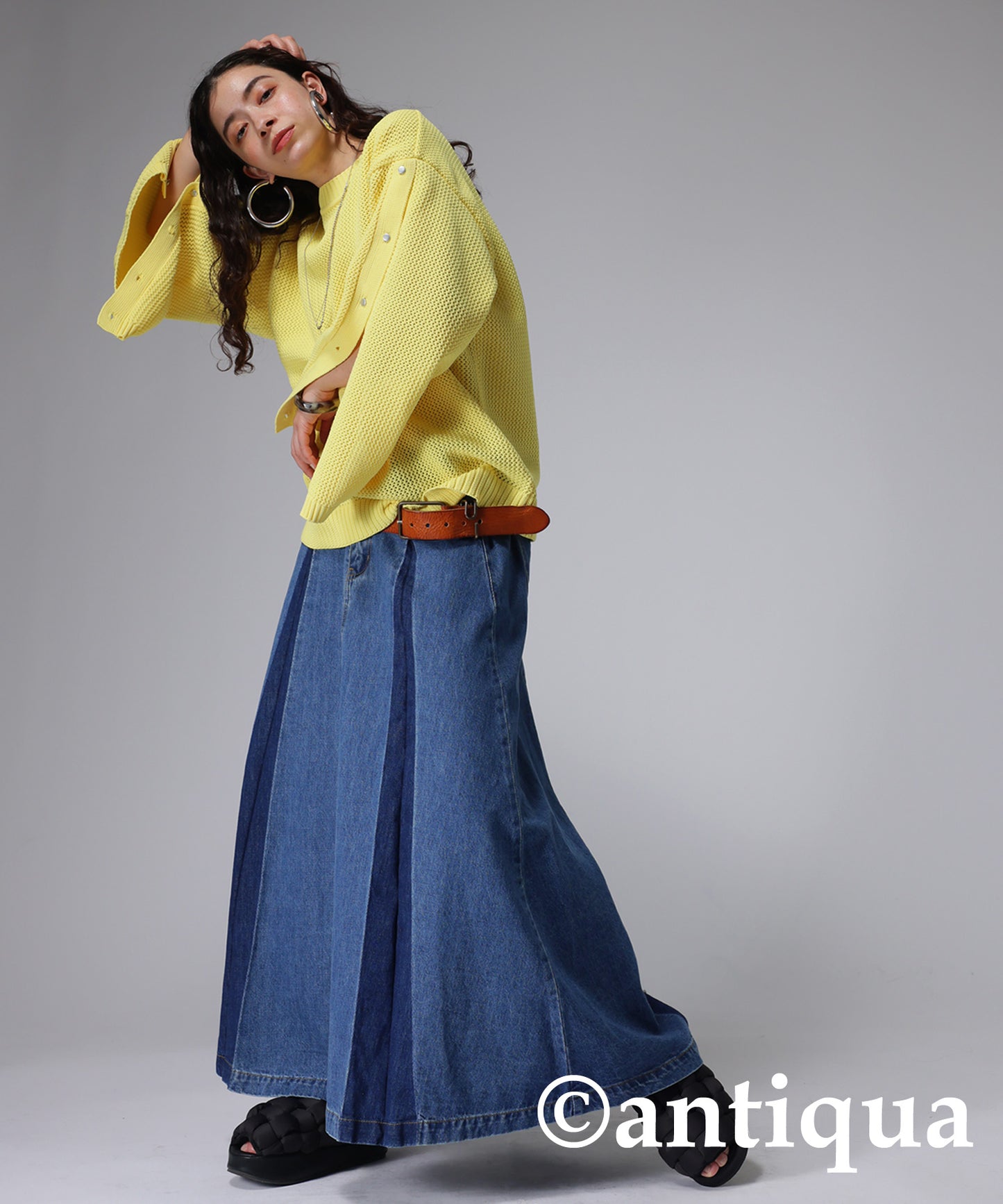 100% cotton denim skirt Ladies