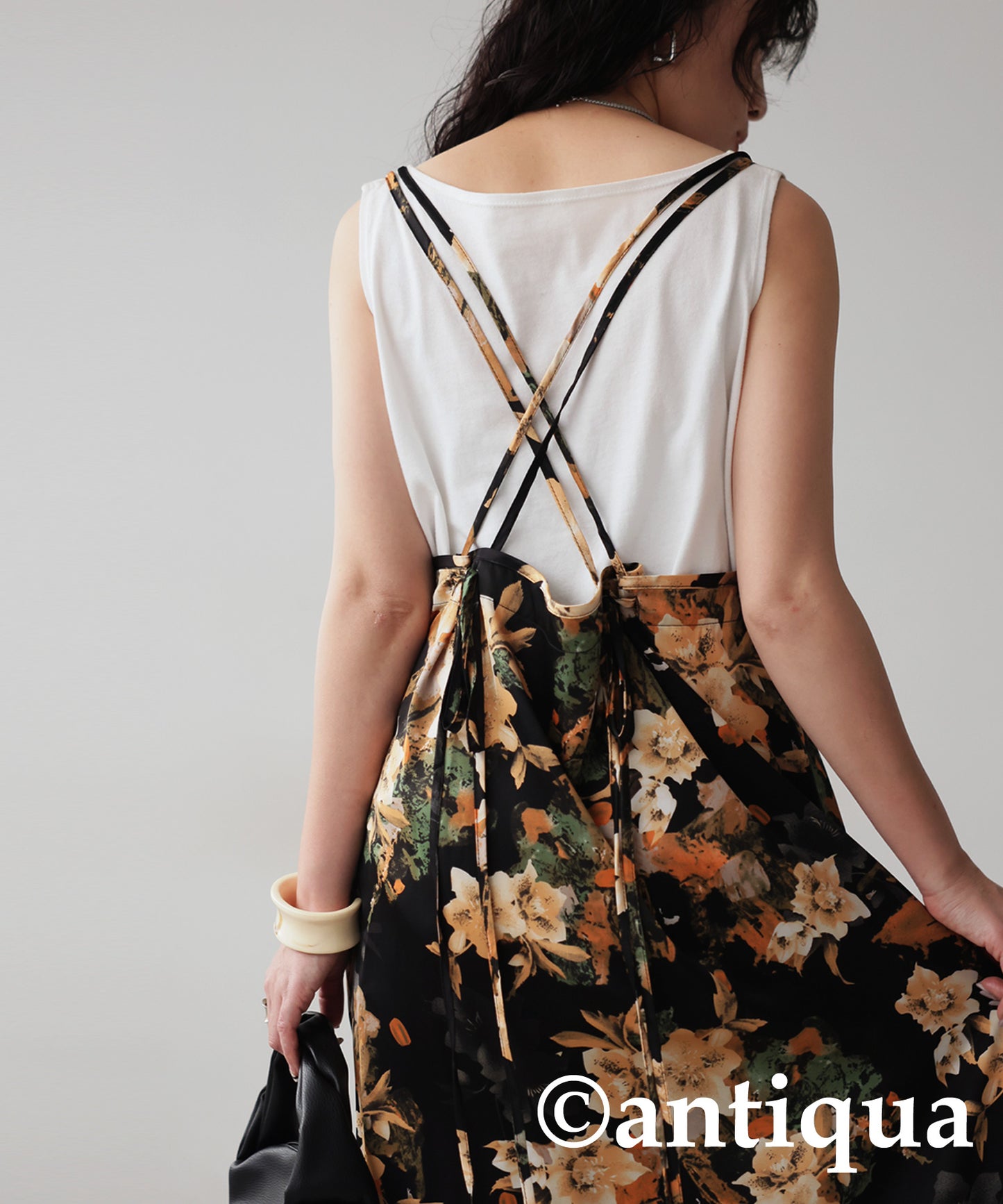 RETRO Flower Pattern Cami Dress Ladies