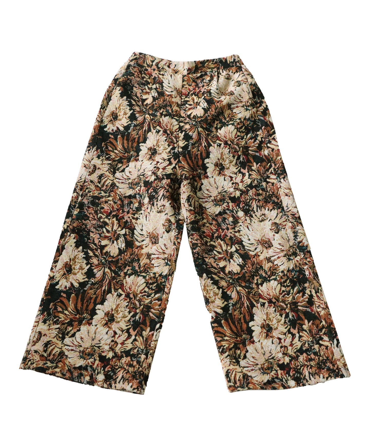 Floral jacquard wide pants Ladies