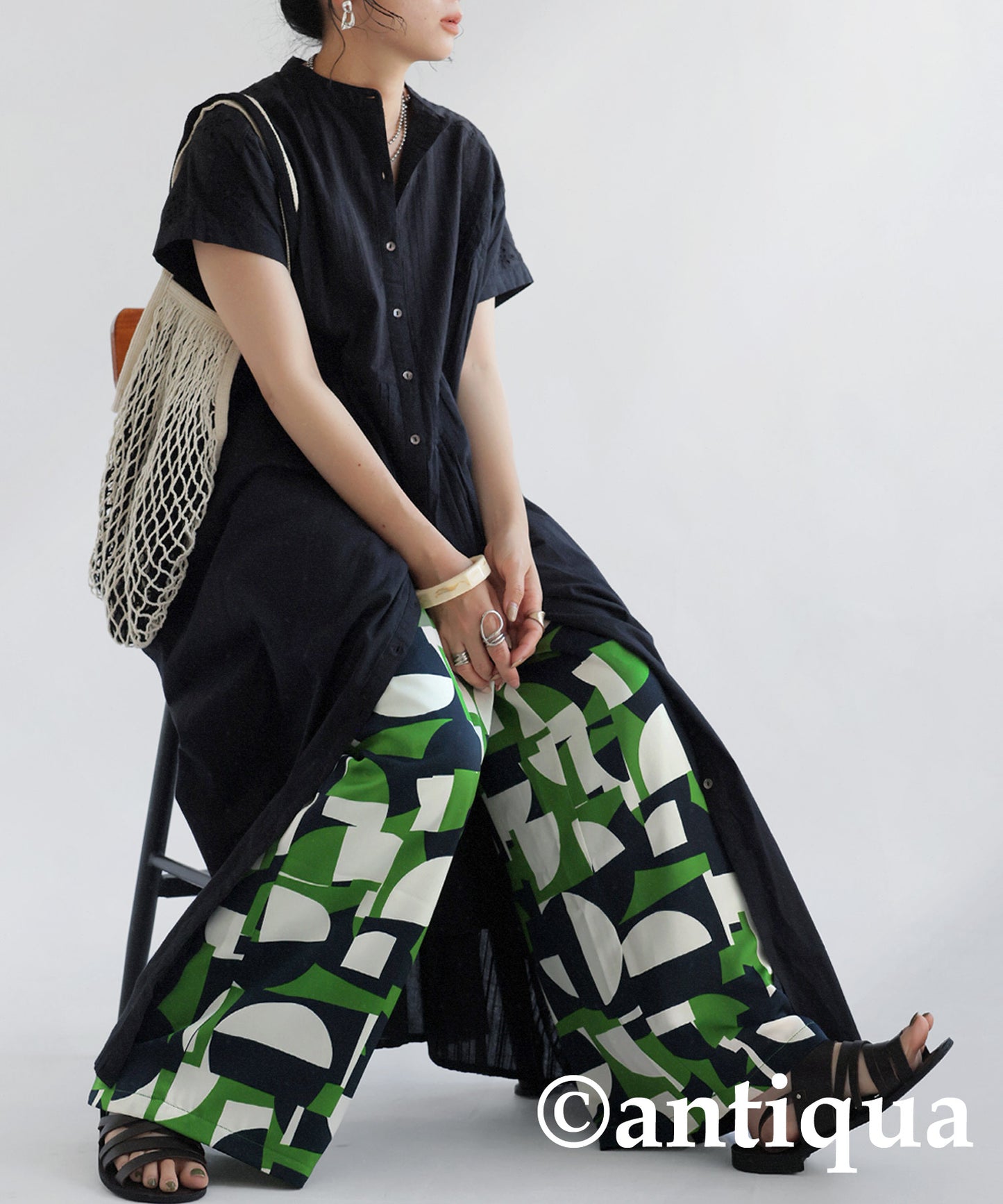 Geometric Pattern Pants Ladies