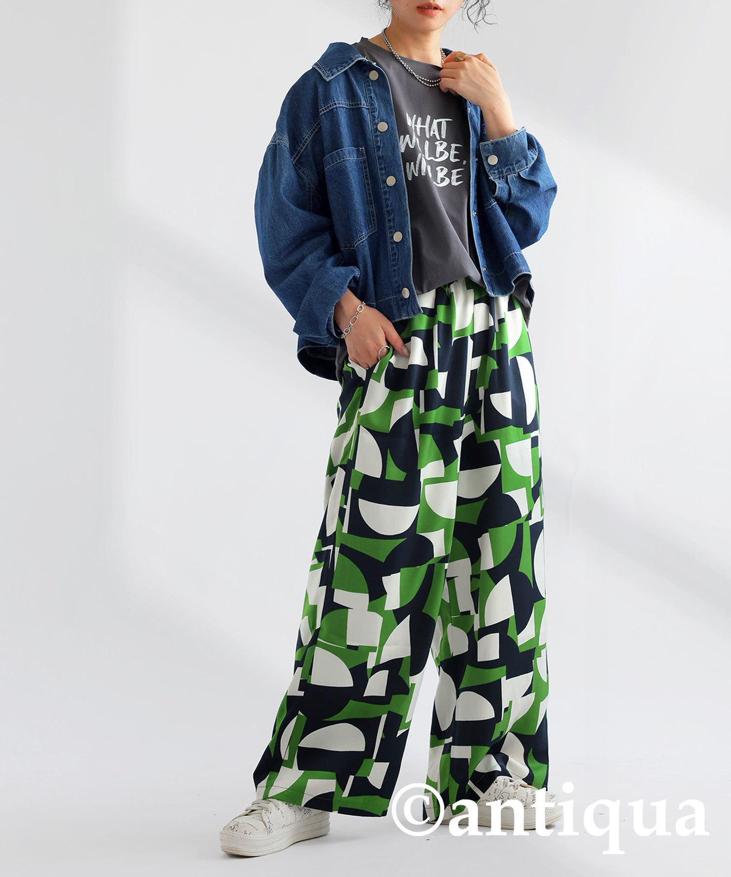 Geometric Pattern Pants Ladies