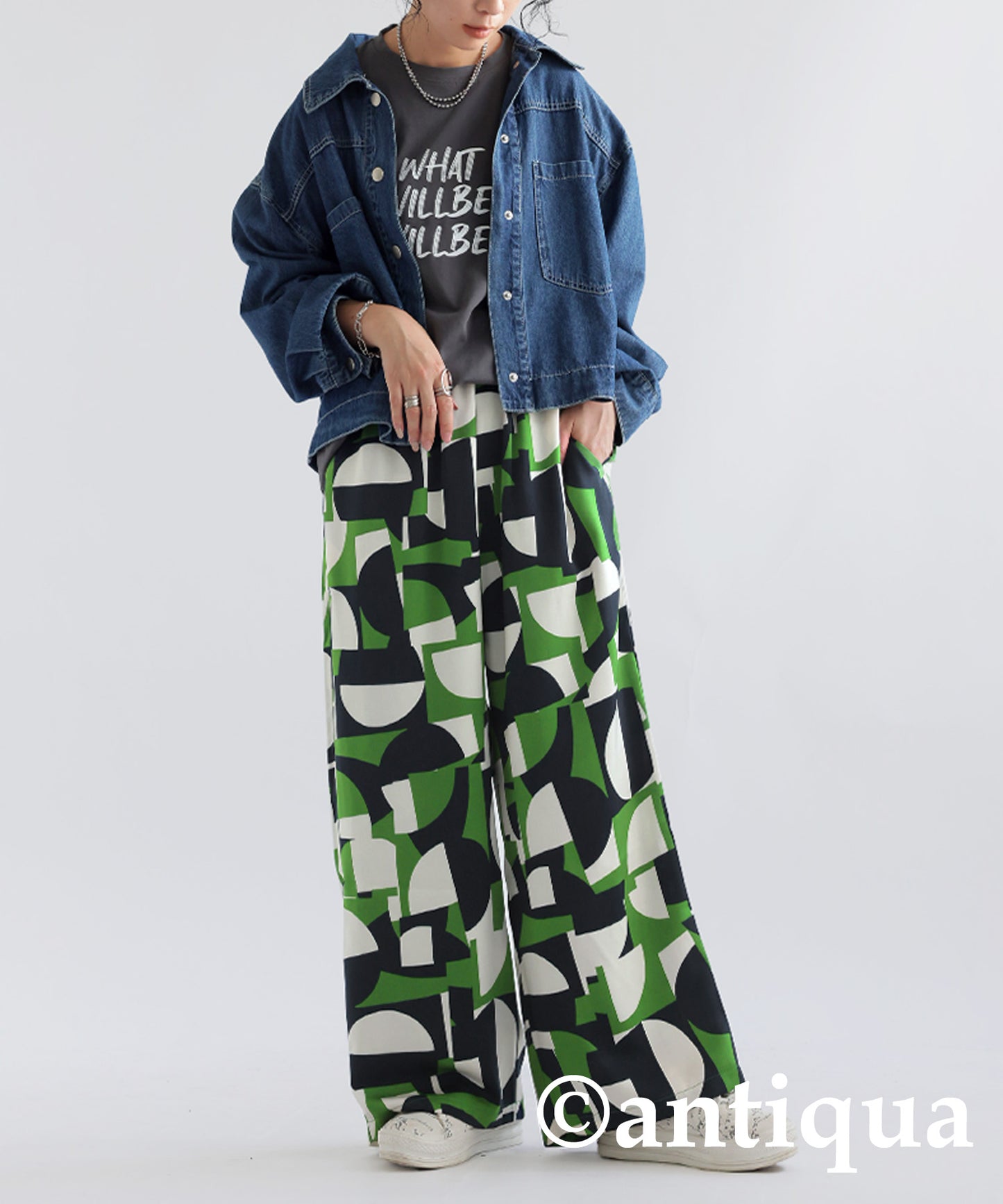 Geometric Pattern Pants Ladies