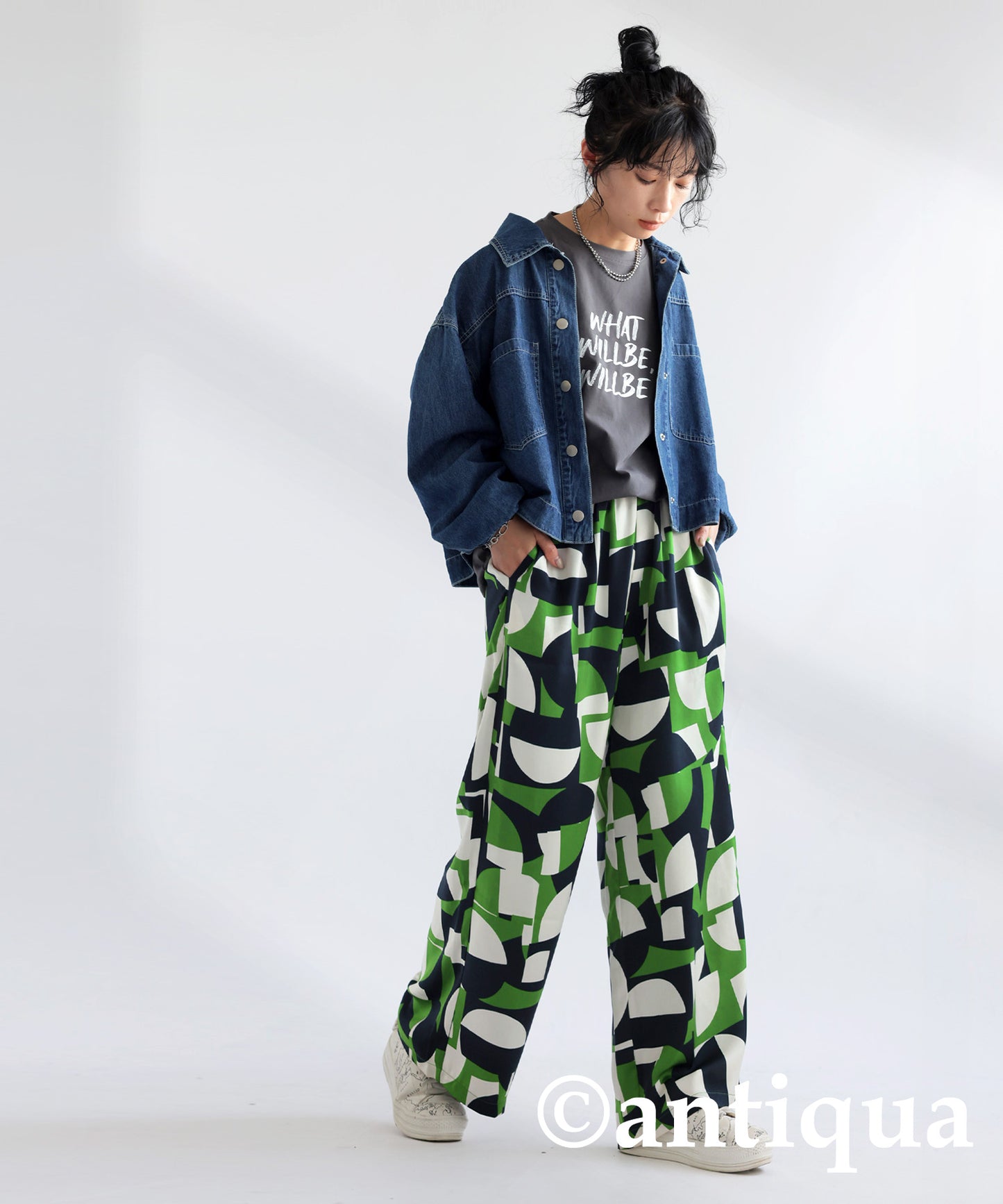 Geometric Pattern Pants Ladies