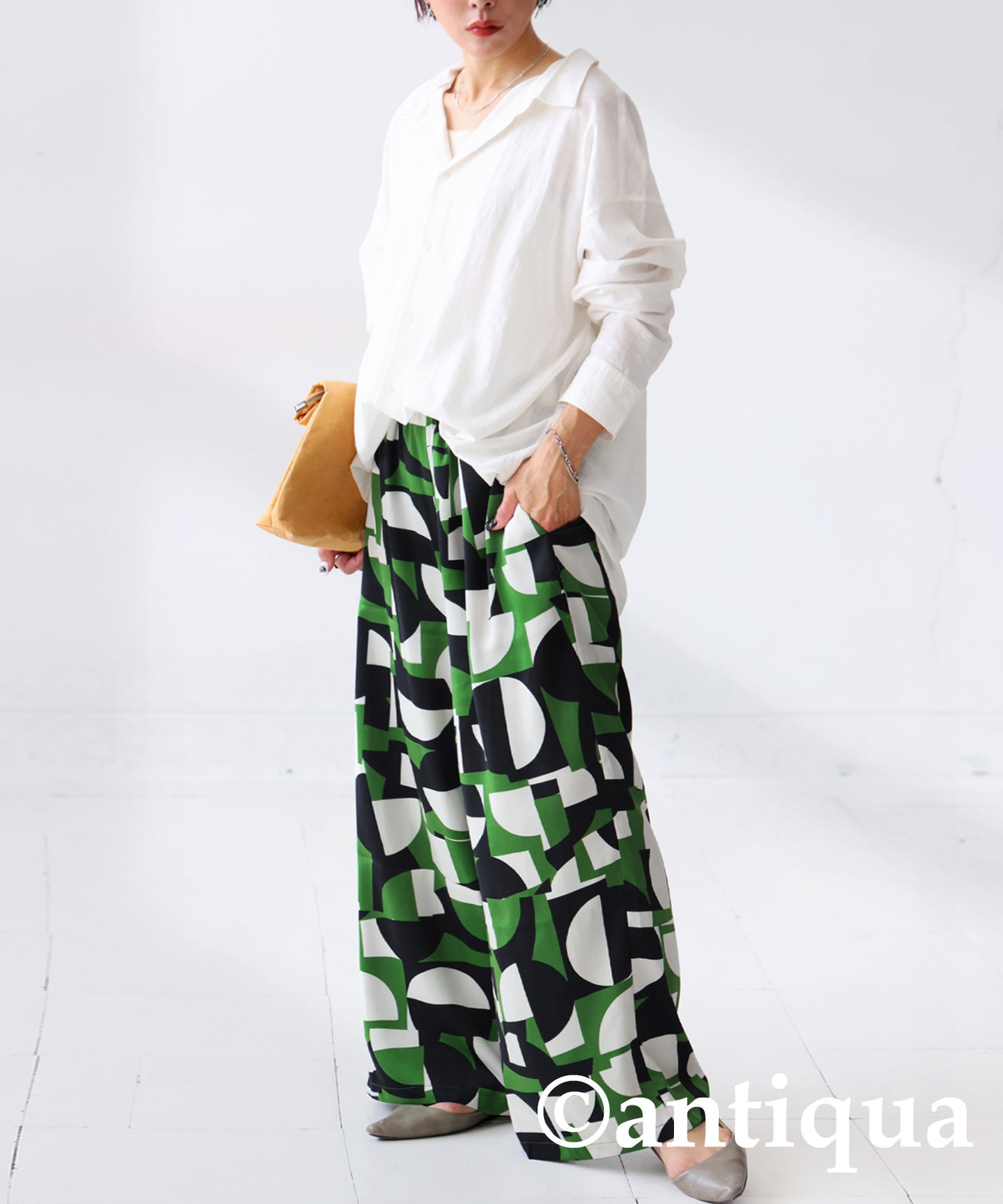 Geometric Pattern Pants Ladies