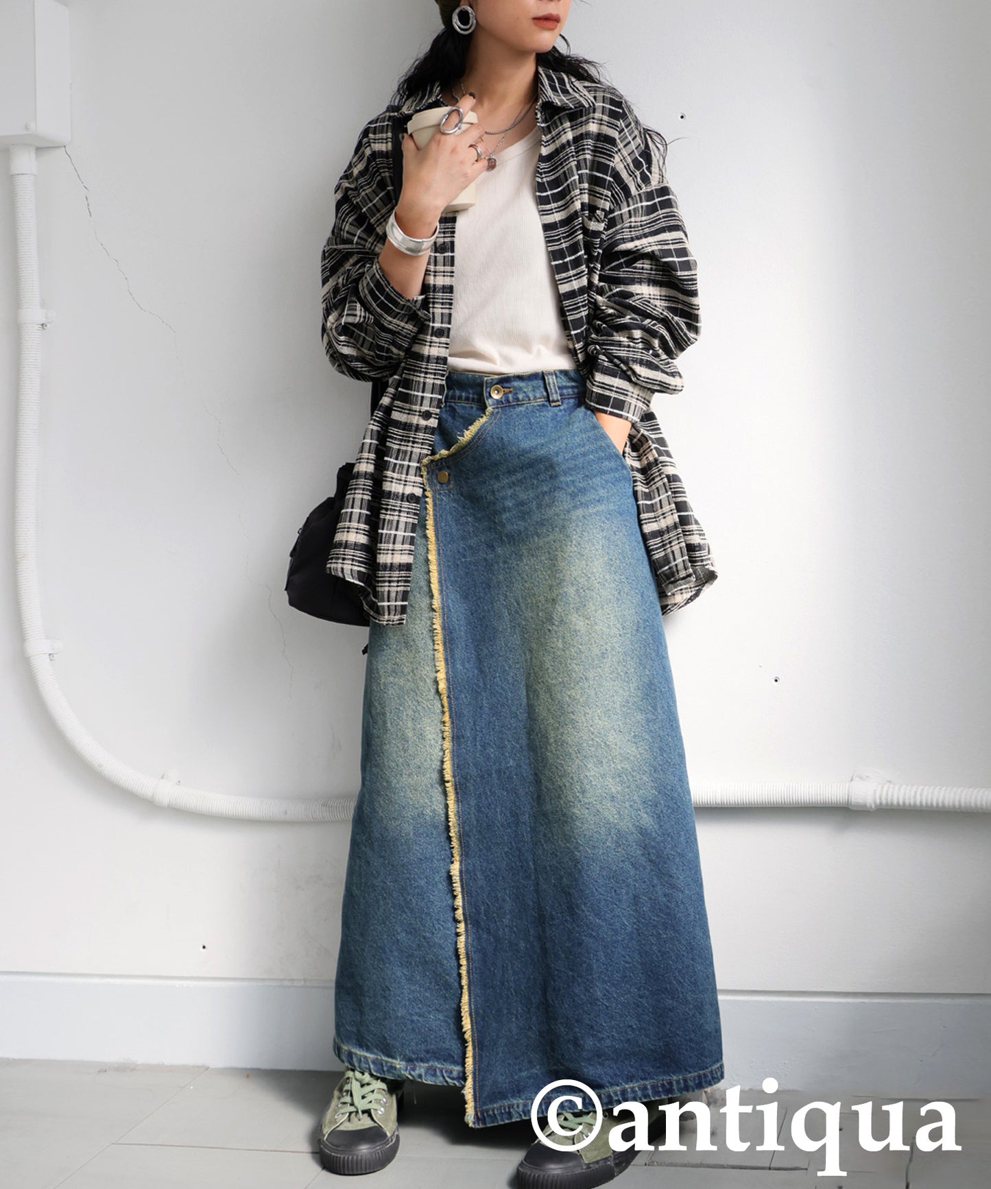 Denim Wrap Skirt Ladies