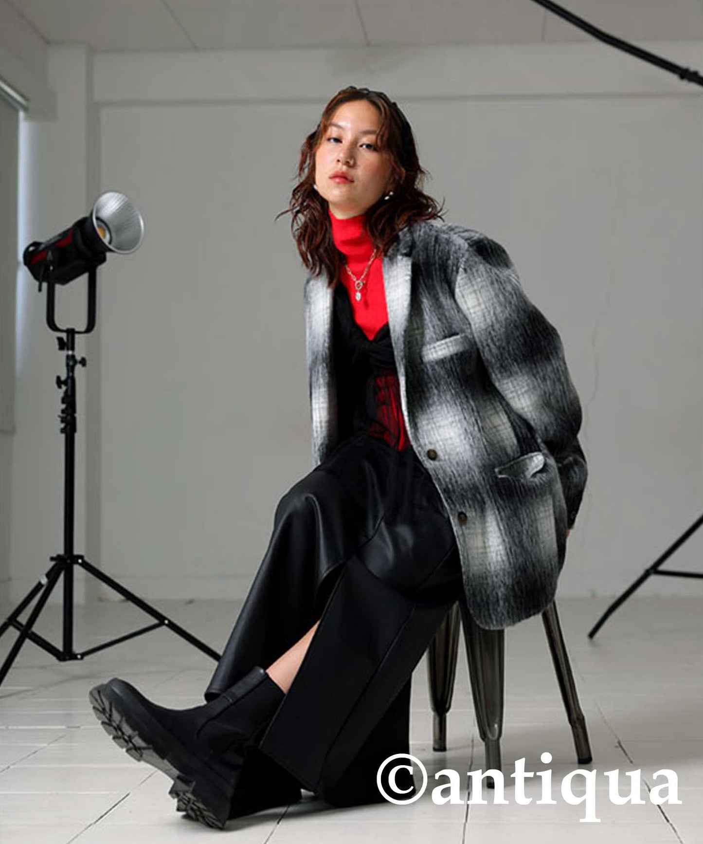 Plaid Tailored Coat Ladies