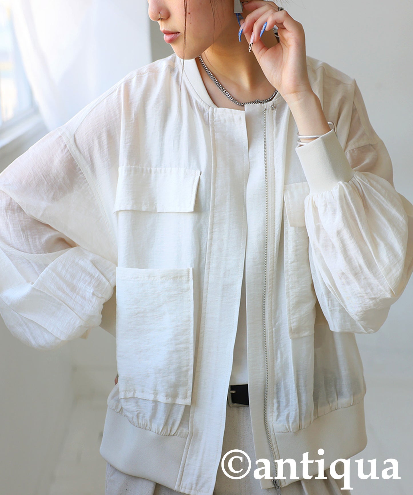 Sheer Blouson Ladies