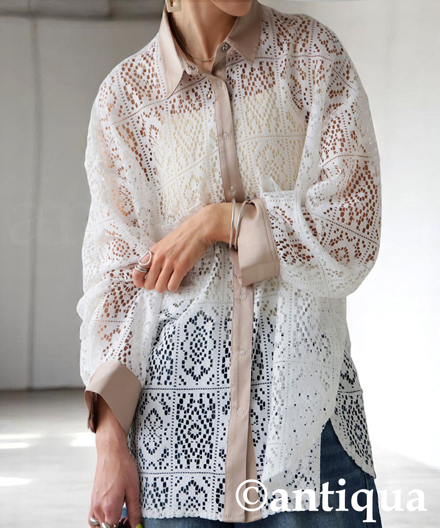 Ladies Block Lace Shirt