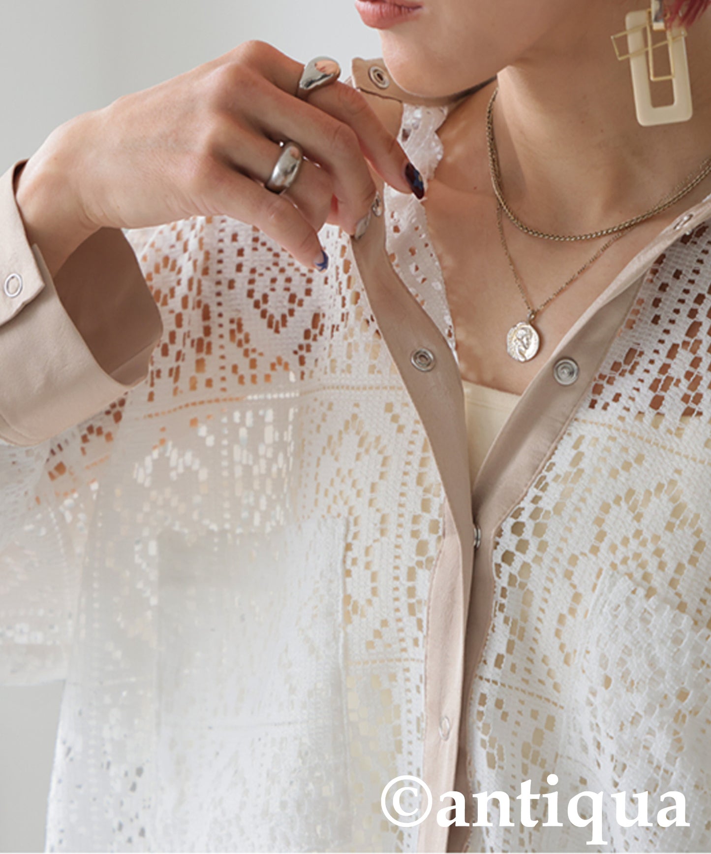 Ladies Block Lace Shirt