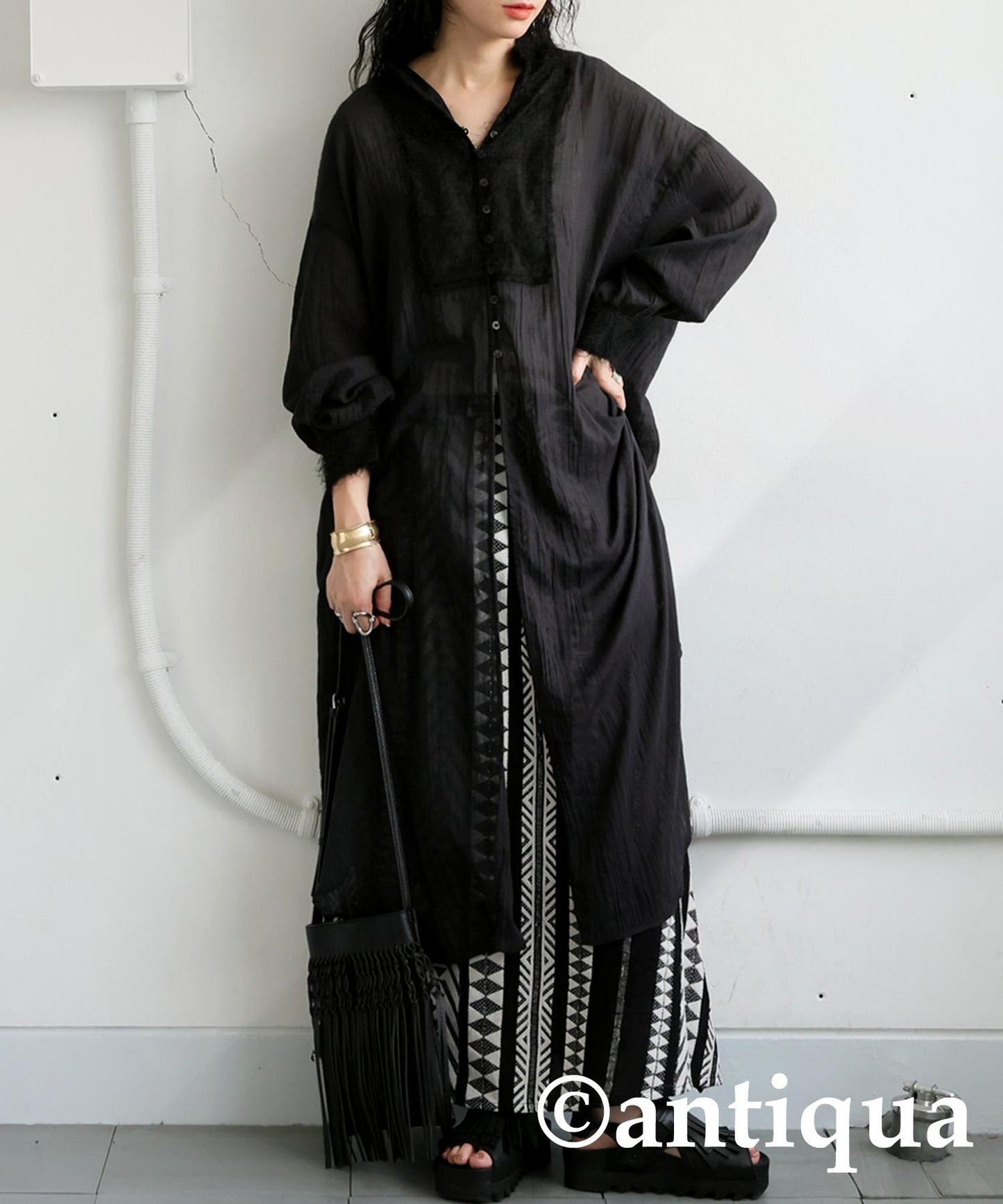 Ladies Fluffy Gauze Long Tunic