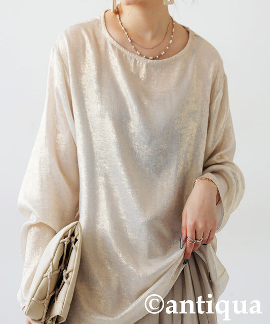 Ladies Shiny Long-Sleeved Pullover