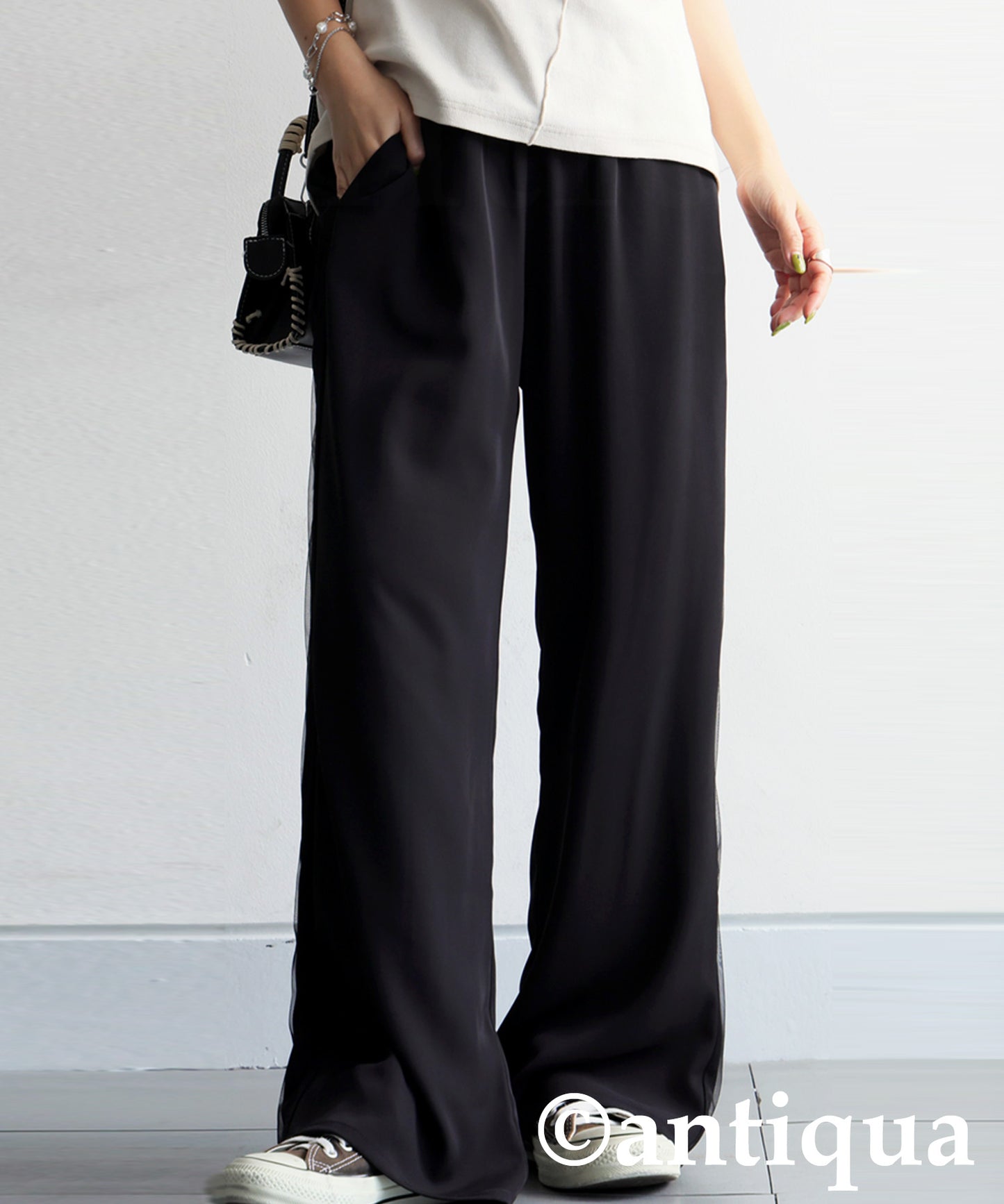 Side Tulle Switching Pants Ladies