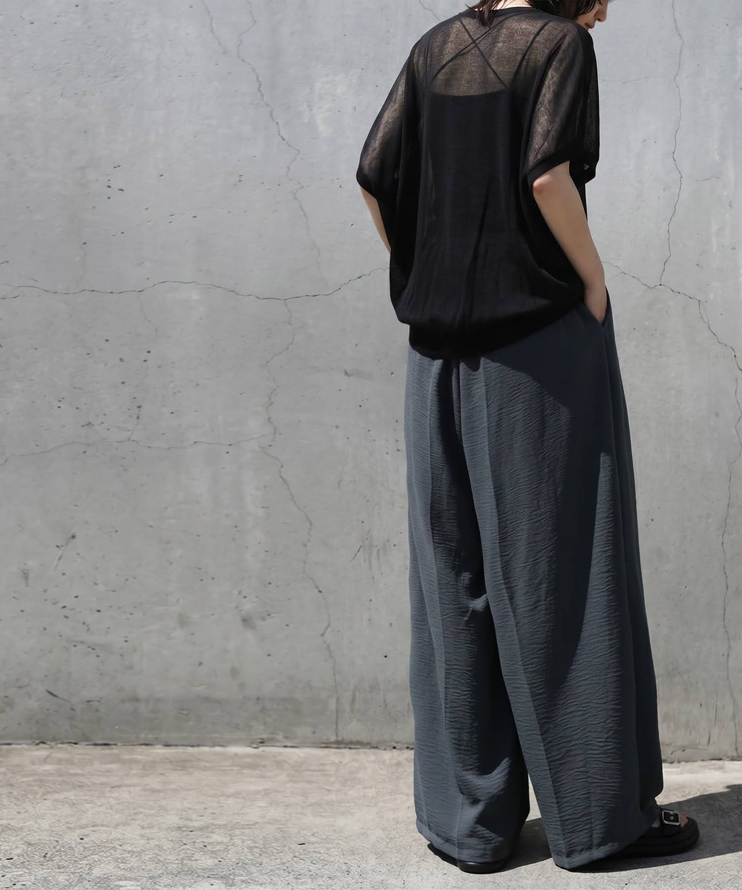 Linen-Like Wide-Leg Pants Ladies