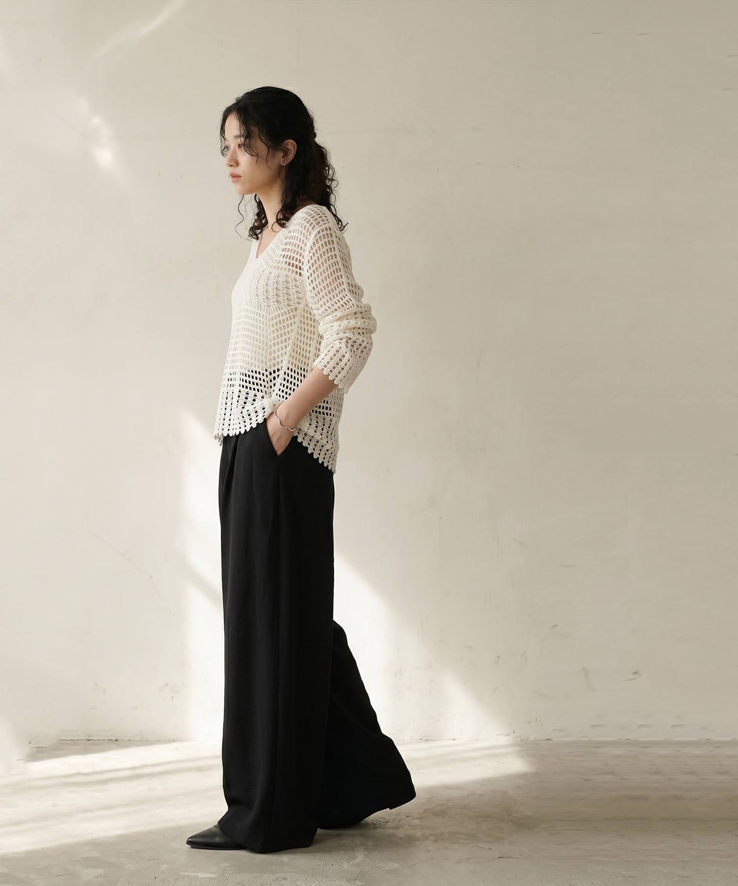 Linen-Like Wide-Leg Pants Ladies