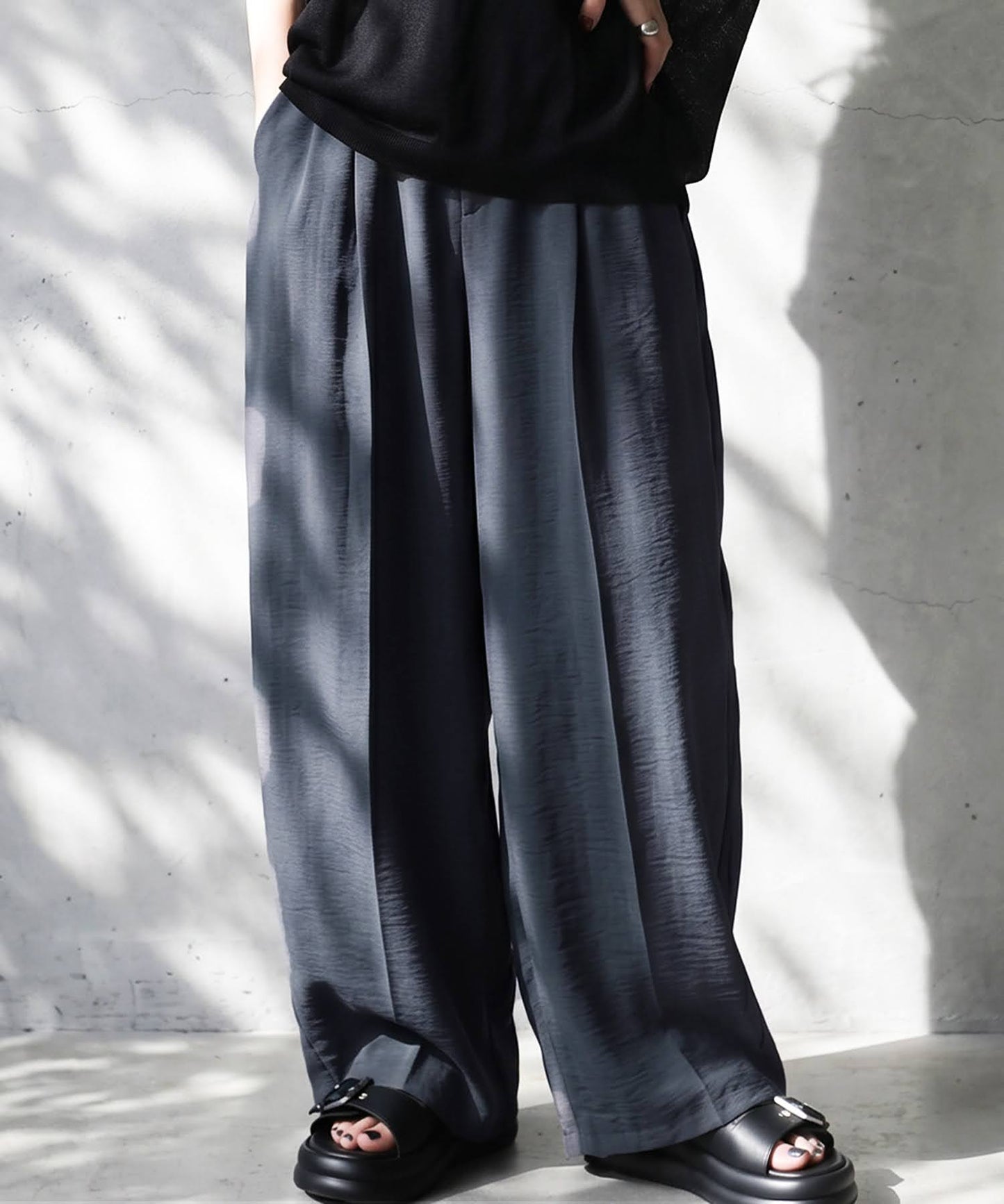 Linen-Like Wide-Leg Pants Ladies
