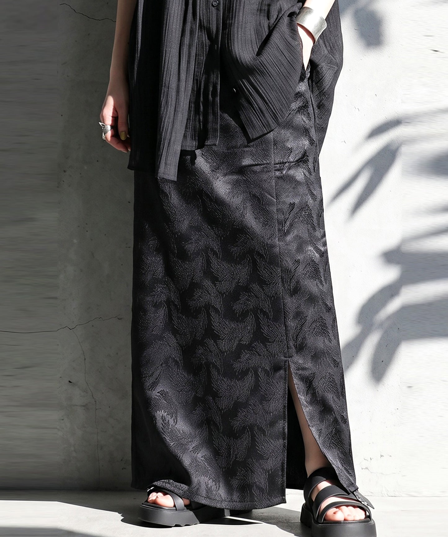 Jacquard A-Line Long Skirt Ladies