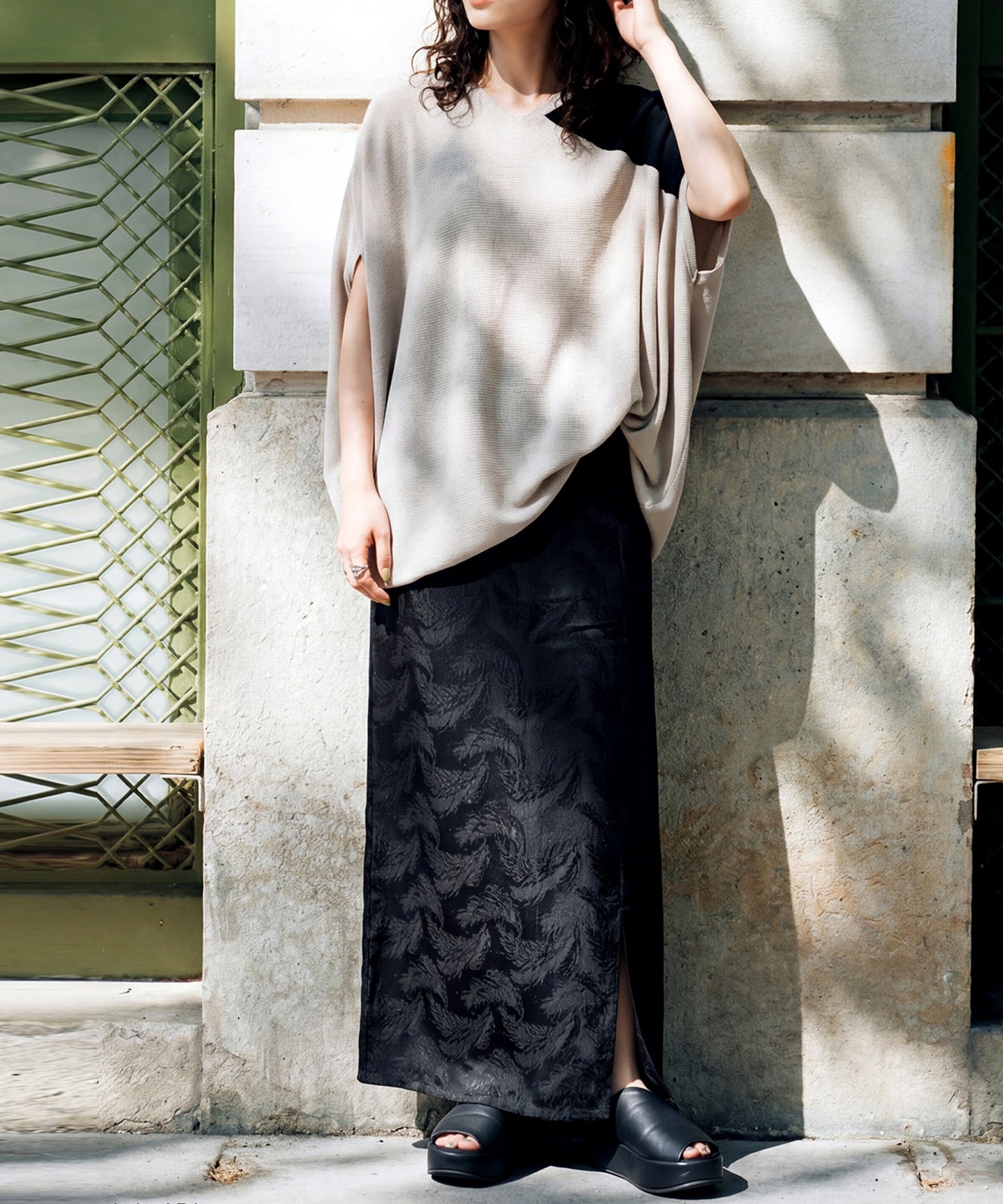 Jacquard A-Line Long Skirt Ladies