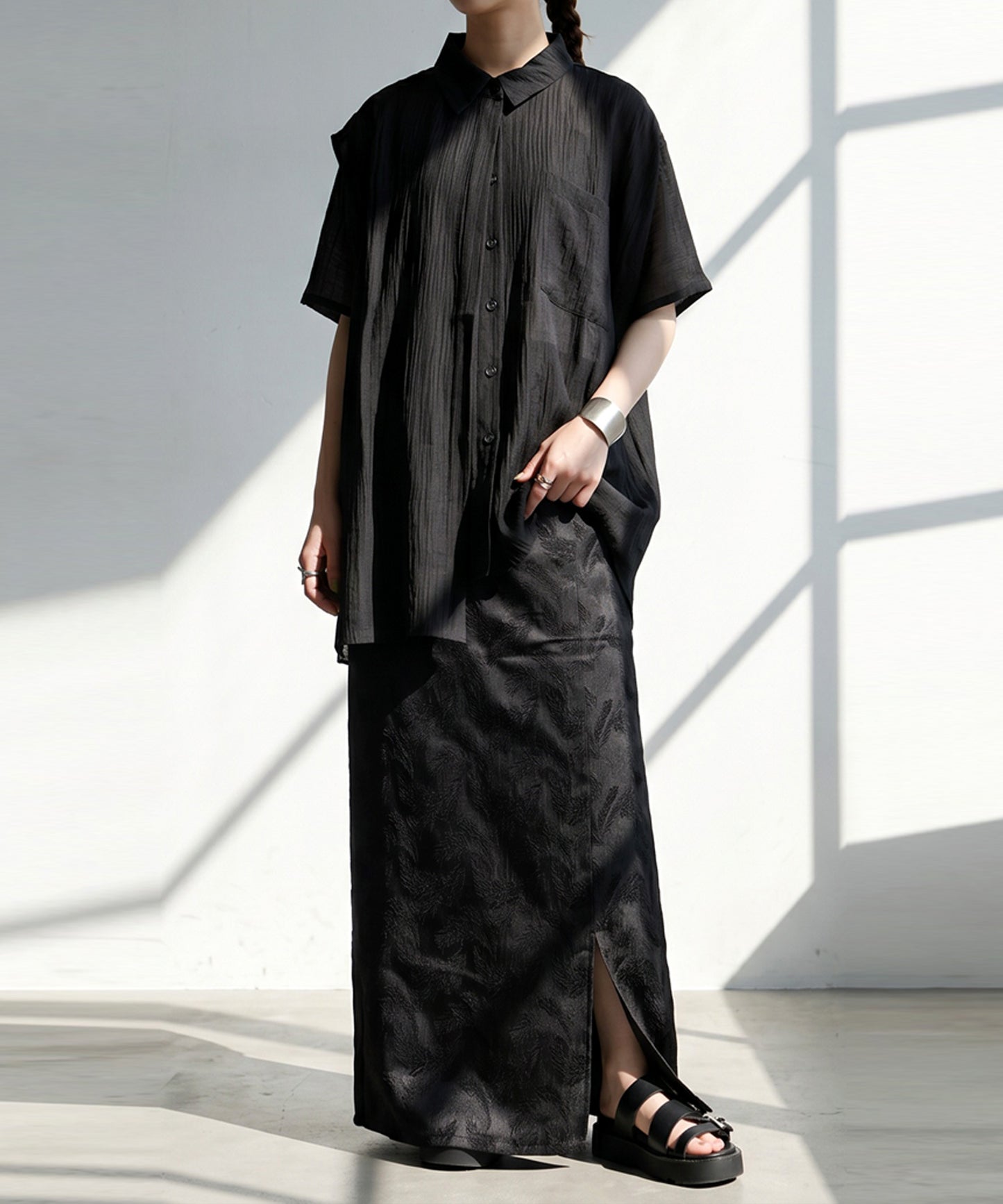 Jacquard A-Line Long Skirt Ladies