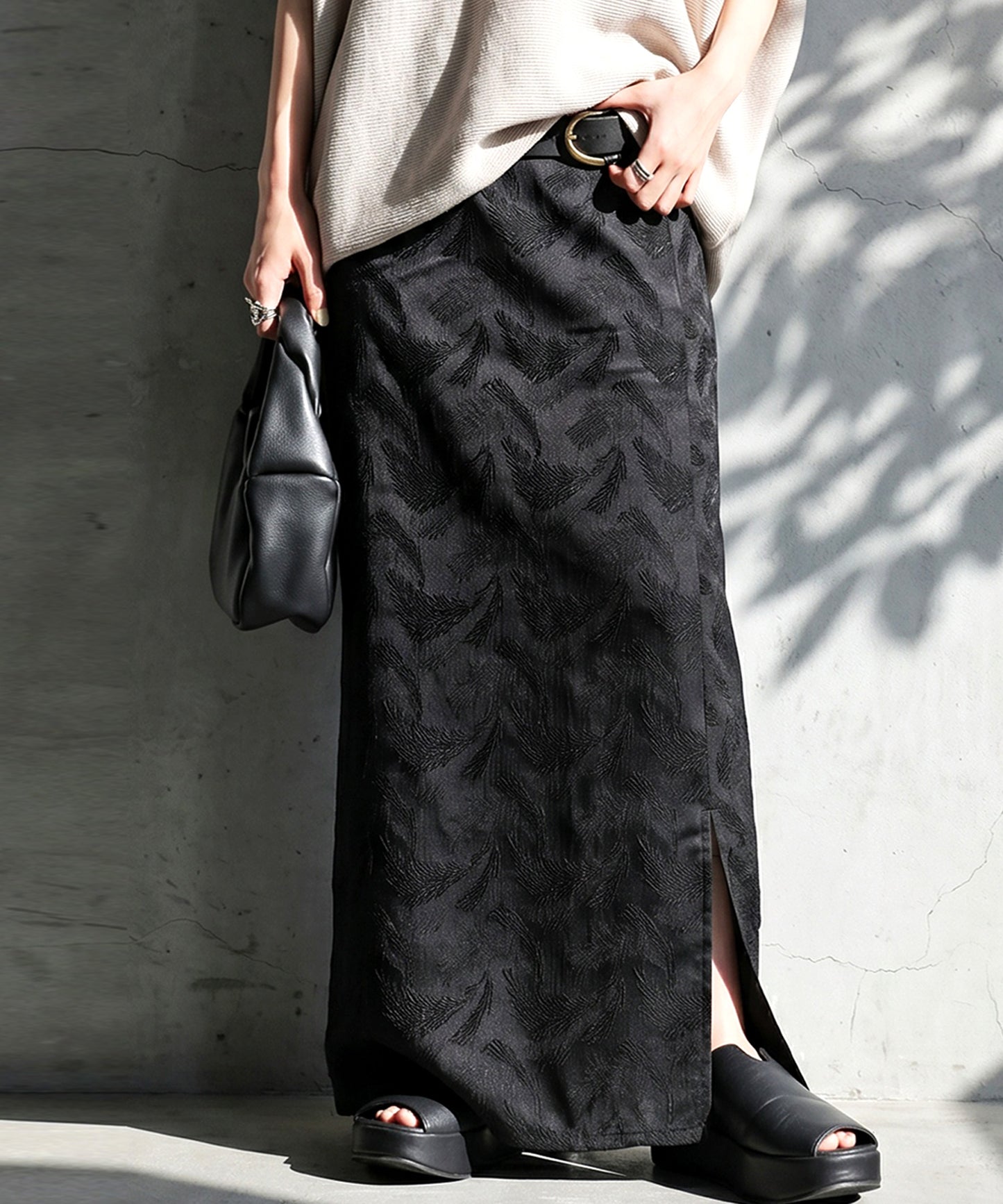 Jacquard A-Line Long Skirt Ladies