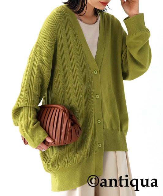 Asymmetric Design Knit Cardigan Ladies