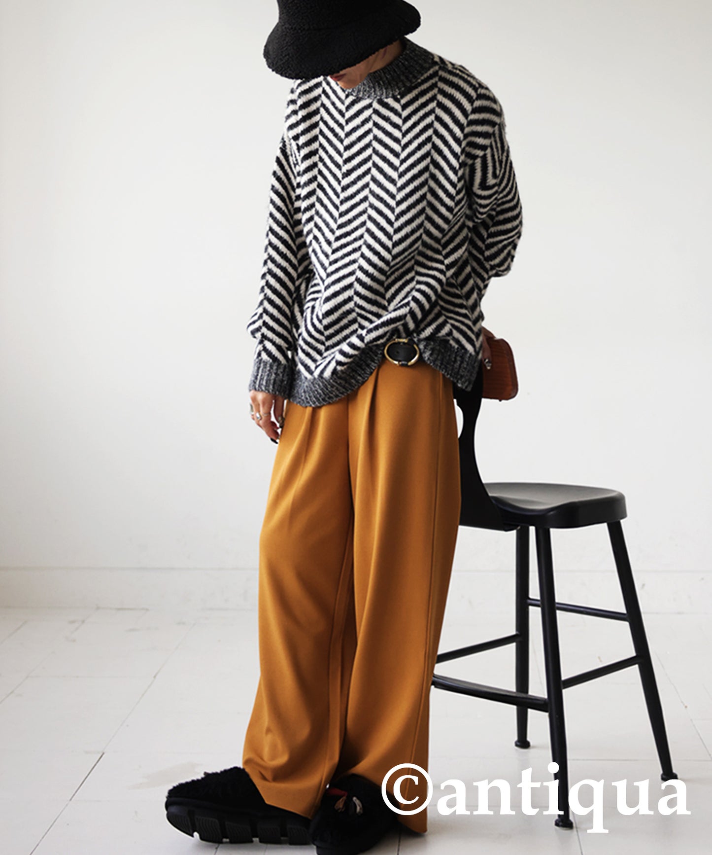 Herringbone pattern knit Ladies