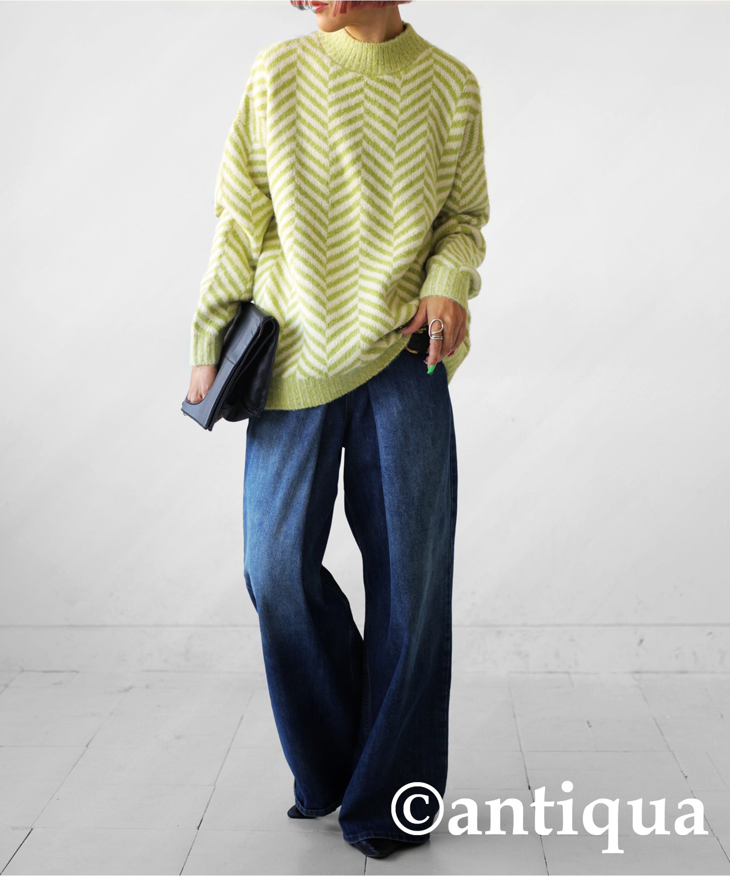 Herringbone pattern knit Ladies