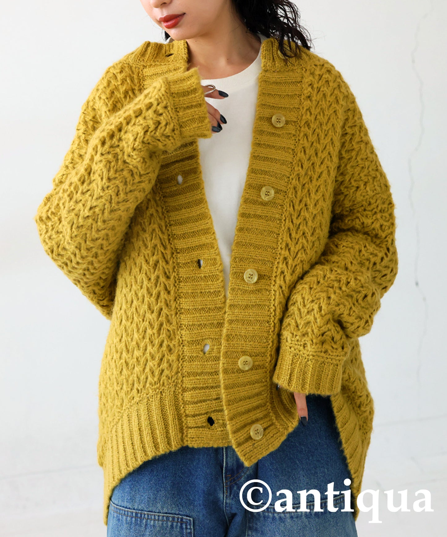 Roughly Braided Knit Cardigan Ladies