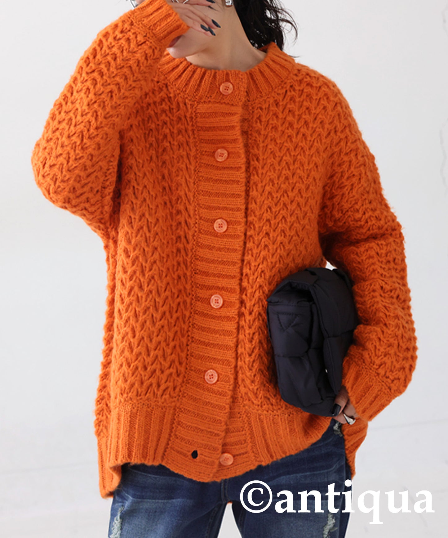 Roughly Braided Knit Cardigan Ladies