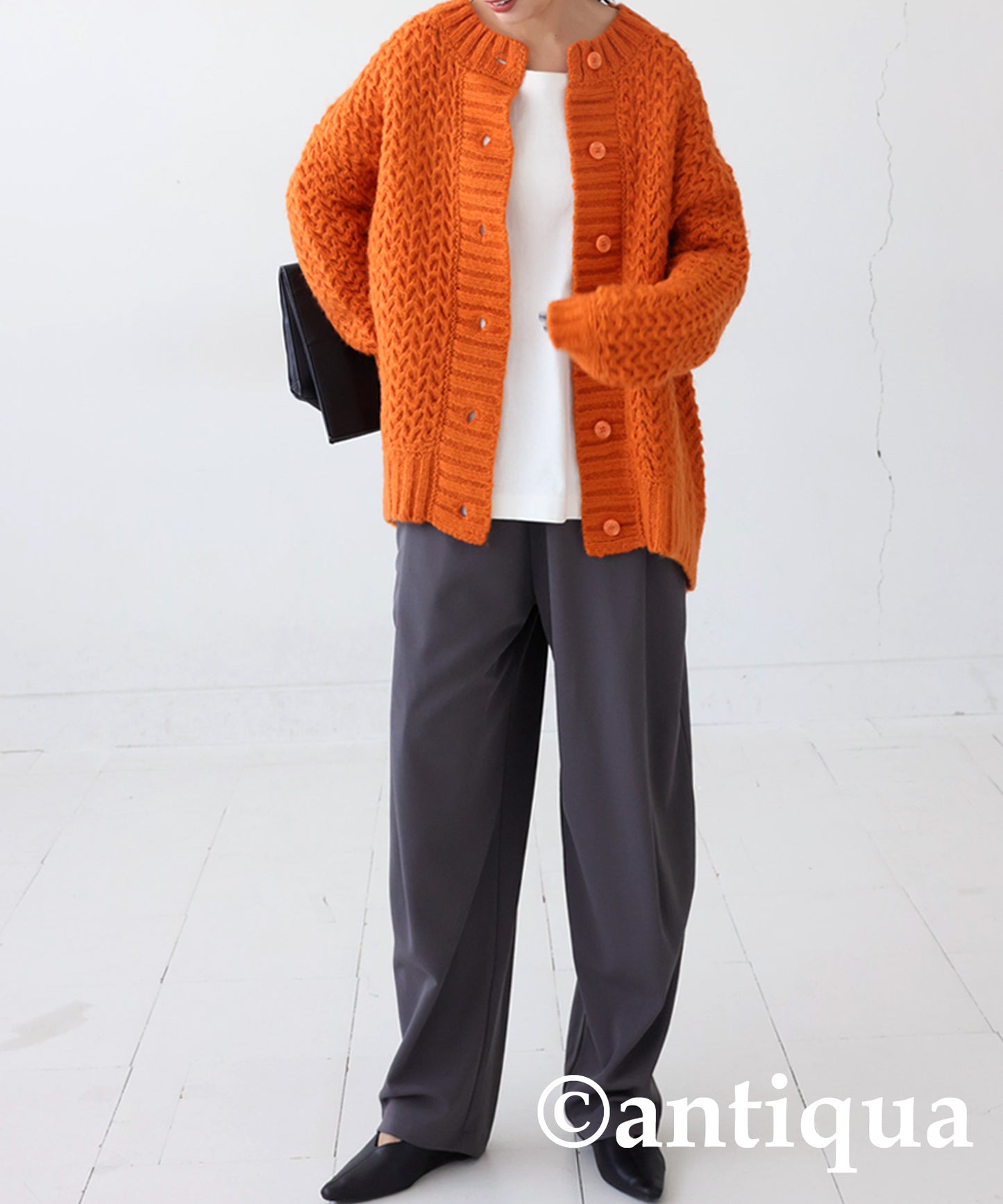 Roughly Braided Knit Cardigan Ladies