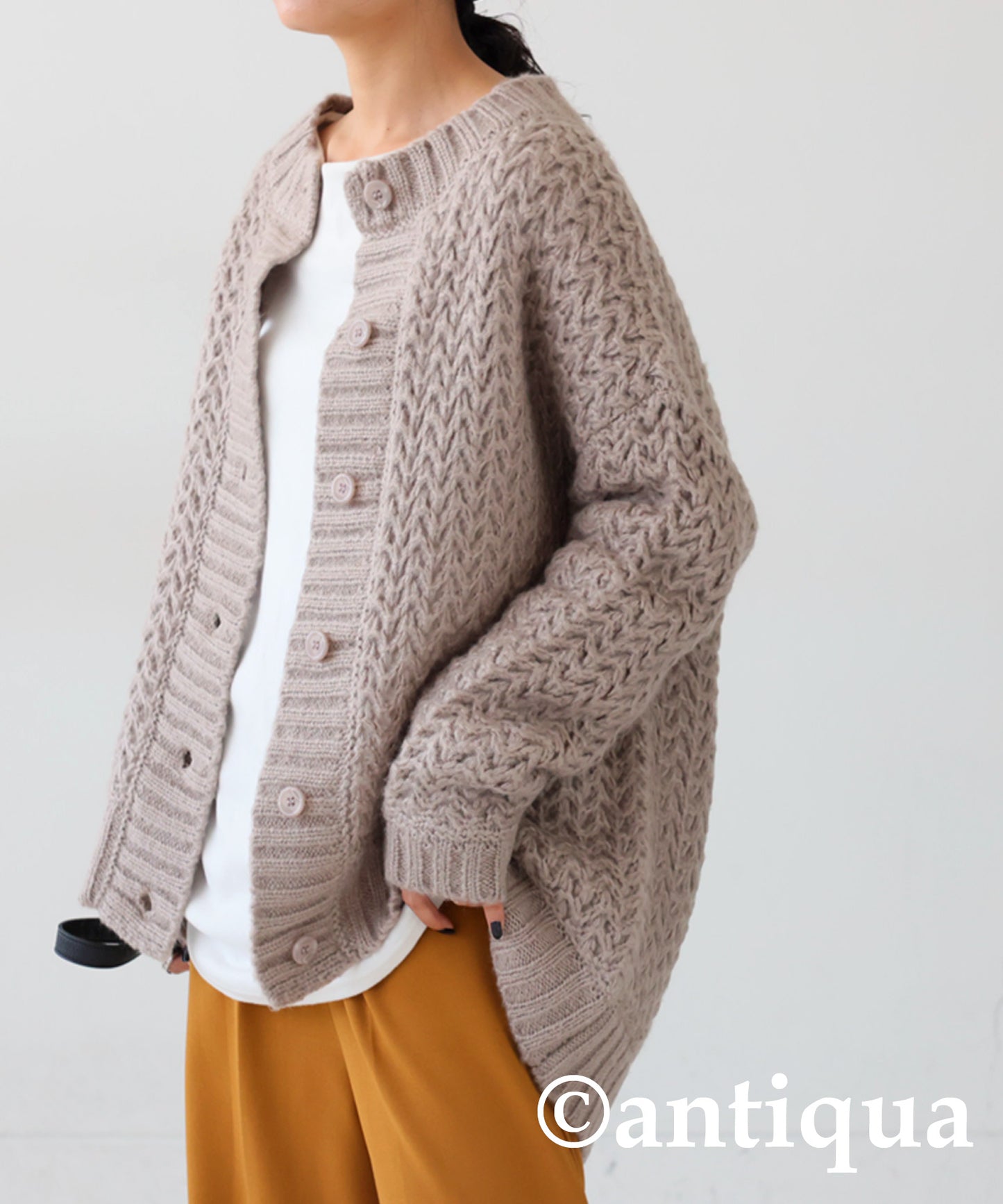 Roughly Braided Knit Cardigan Ladies