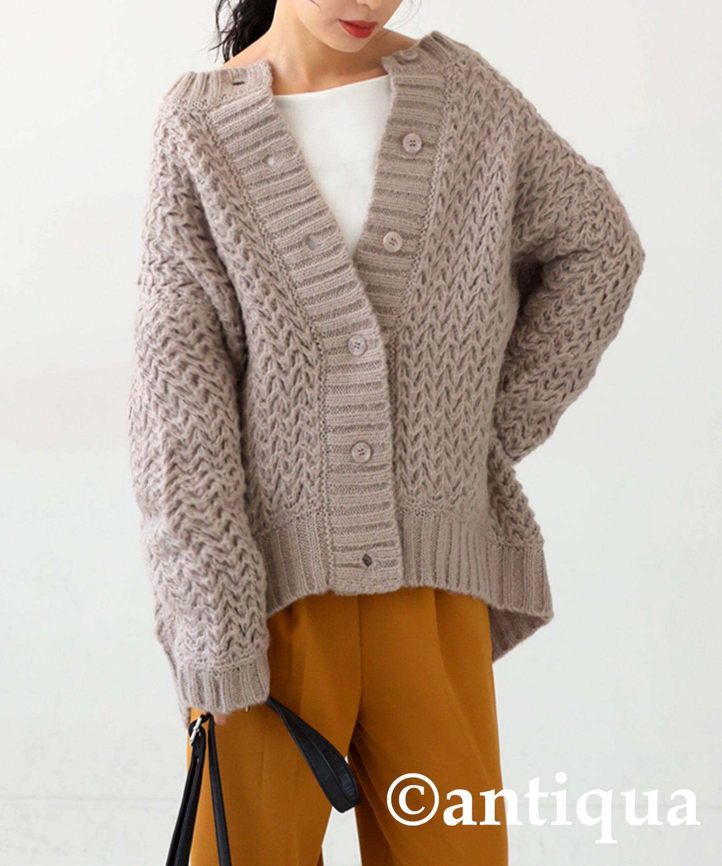 Roughly Braided Knit Cardigan Ladies