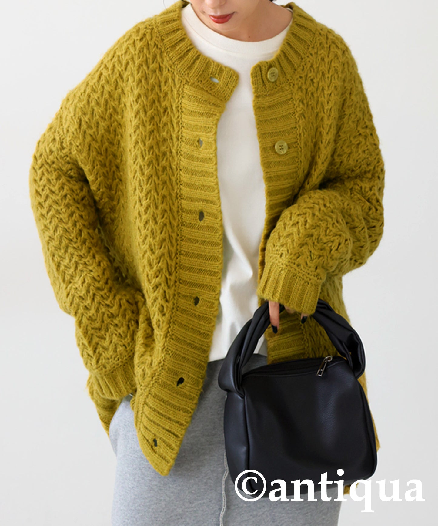 Roughly Braided Knit Cardigan Ladies