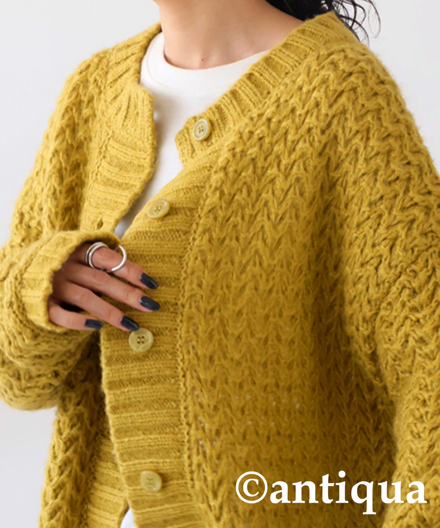 Roughly Braided Knit Cardigan Ladies