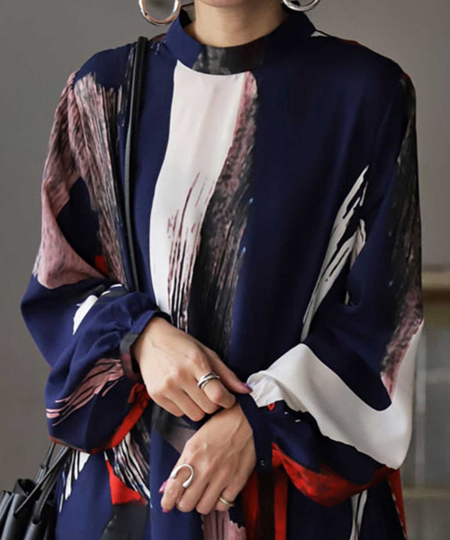 Whole pattern Casual dress Long-Sleeve Maxi Length