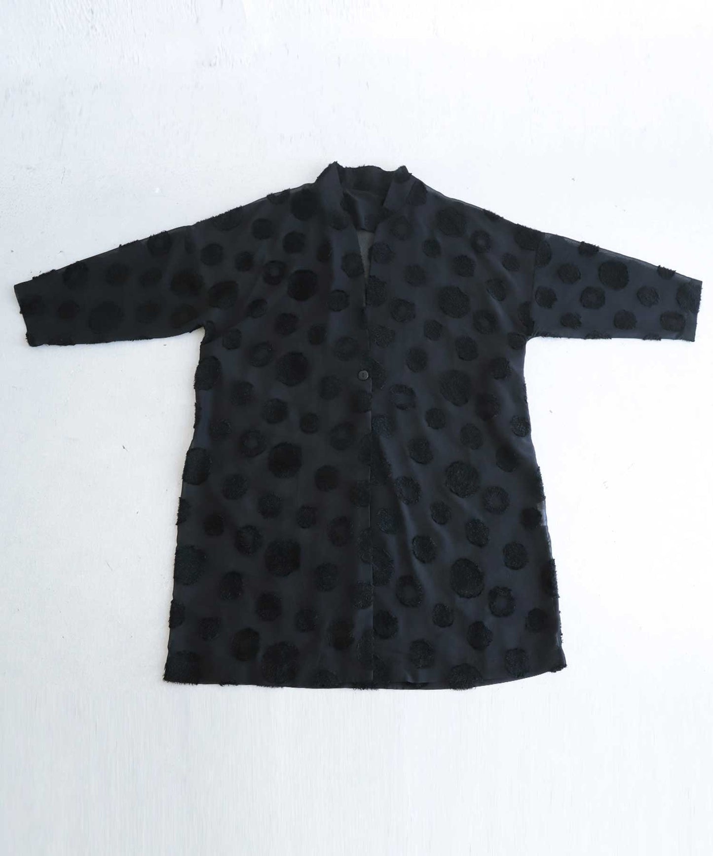 Dot pattern sheer jacket Ladies Long cardigan