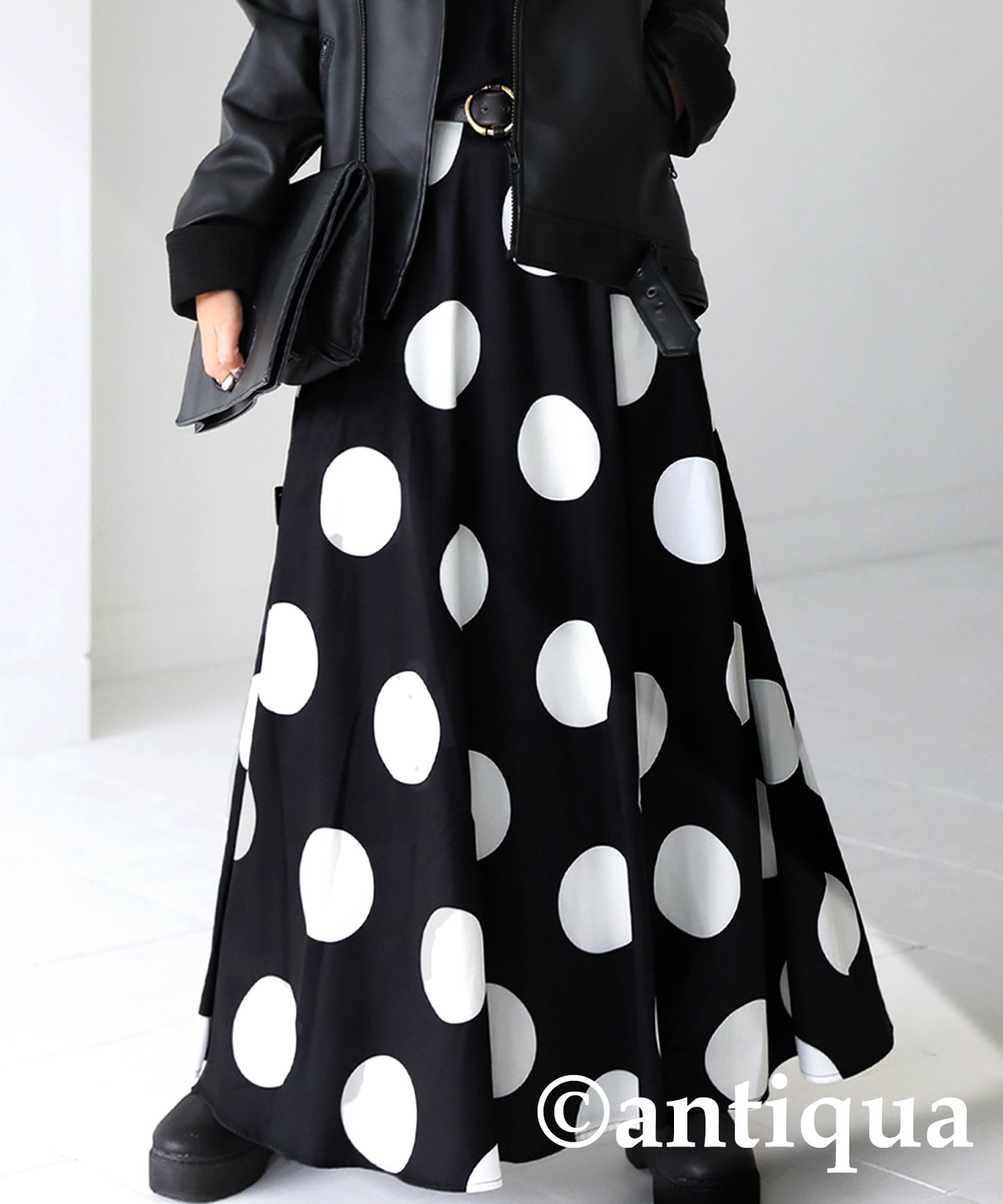 Dot pattern flare skirt Ladies