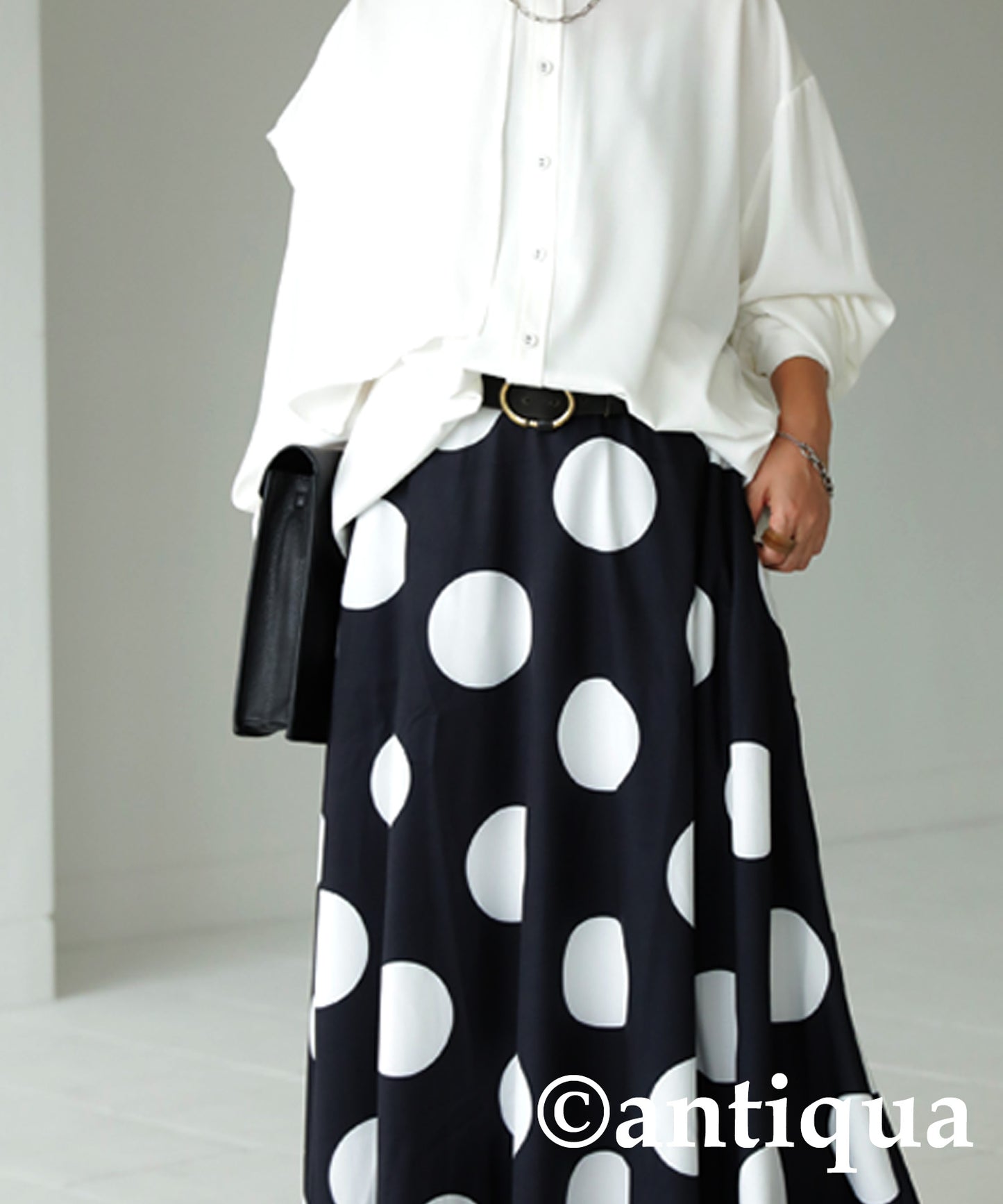 Dot pattern flare skirt Ladies