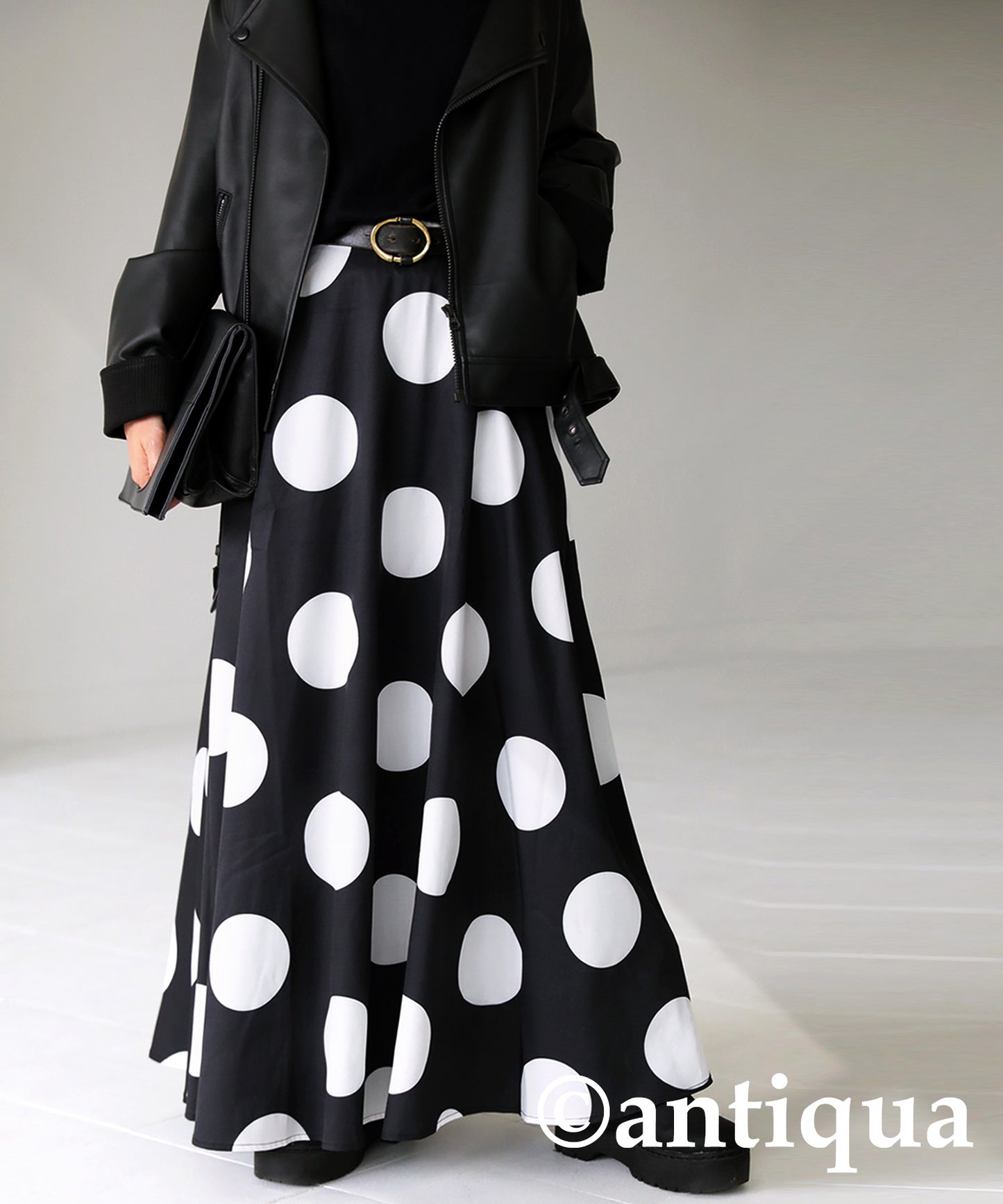 Dot pattern flare skirt Ladies