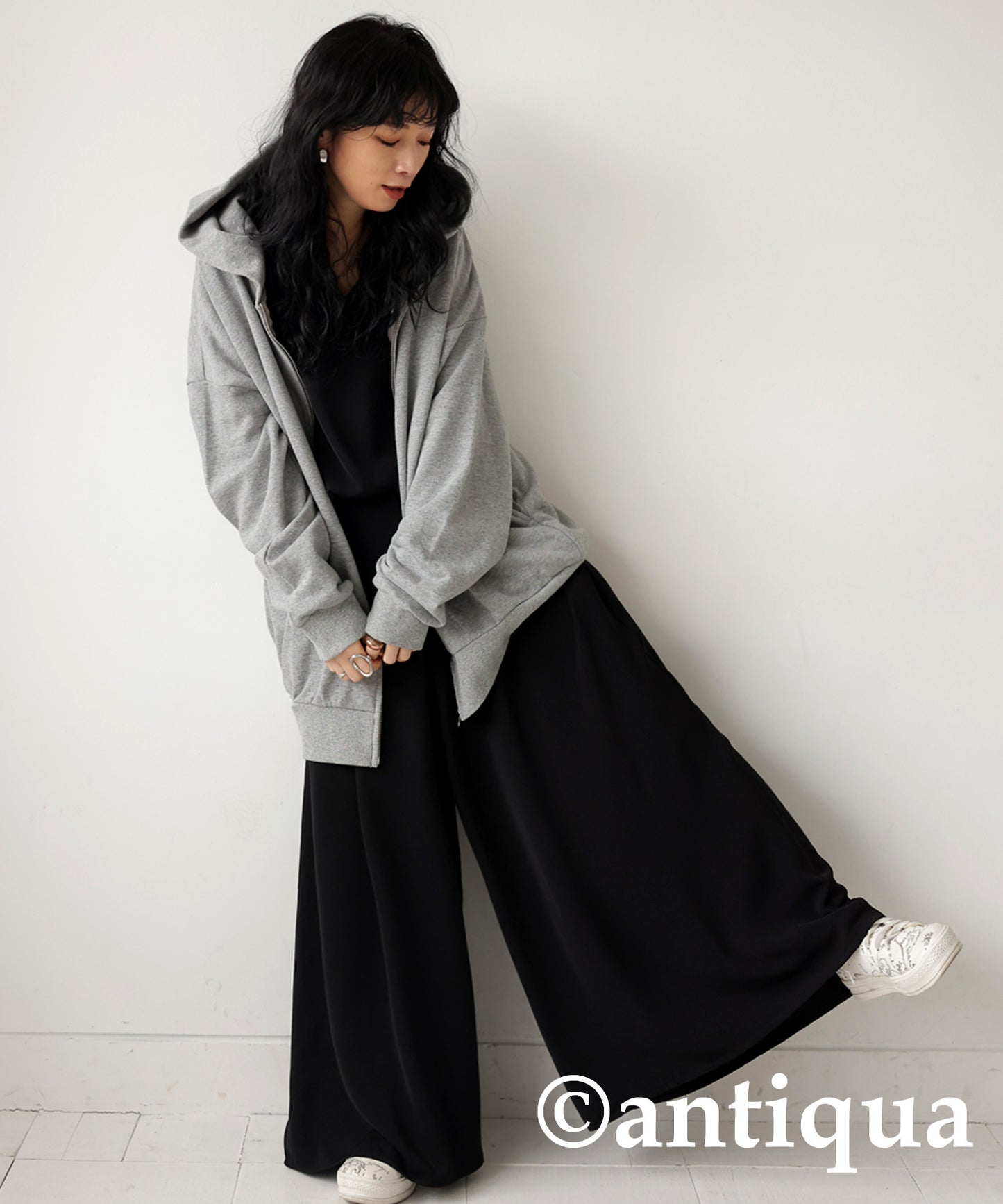 Ladies jumpsuit wide pants 8/10 length sleeve