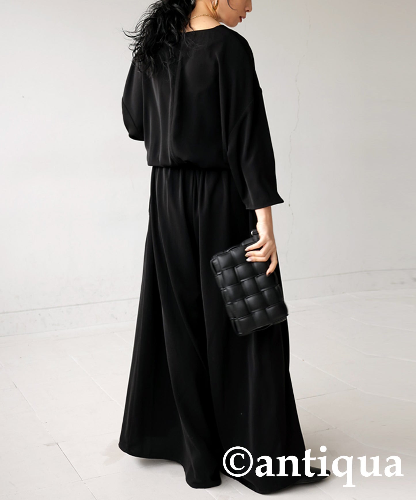 Ladies jumpsuit wide pants 8/10 length sleeve