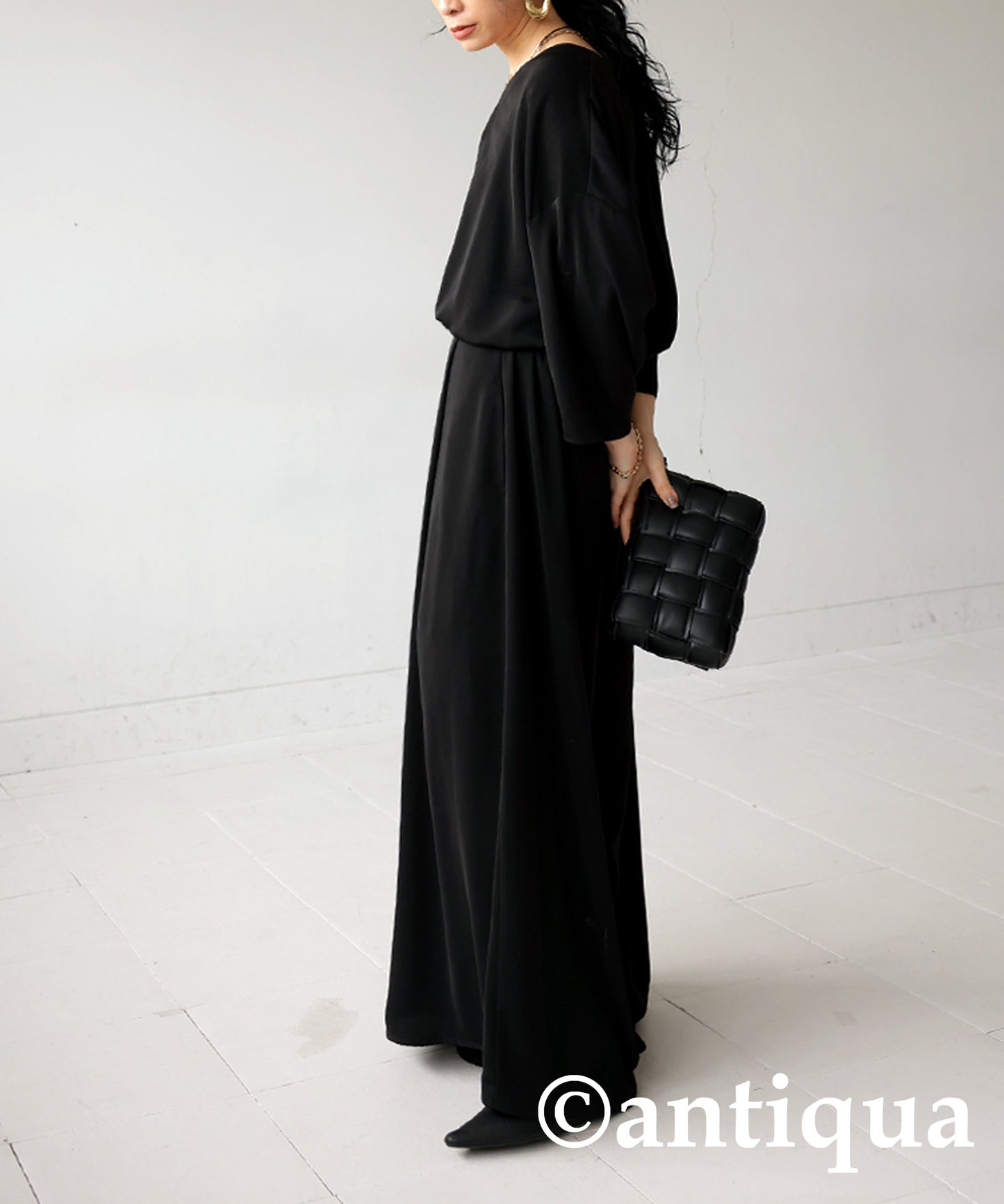 Ladies jumpsuit wide pants 8/10 length sleeve