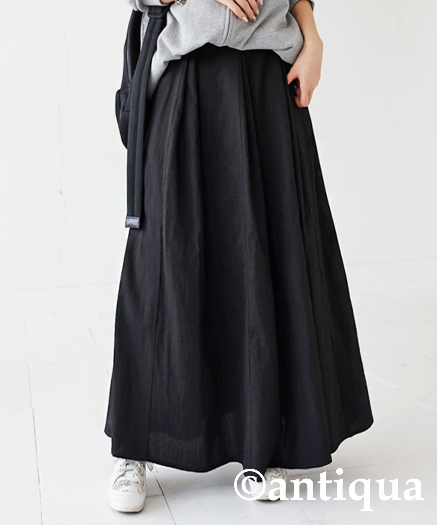 Linen-Like Tuck Flare Ladies Skirt