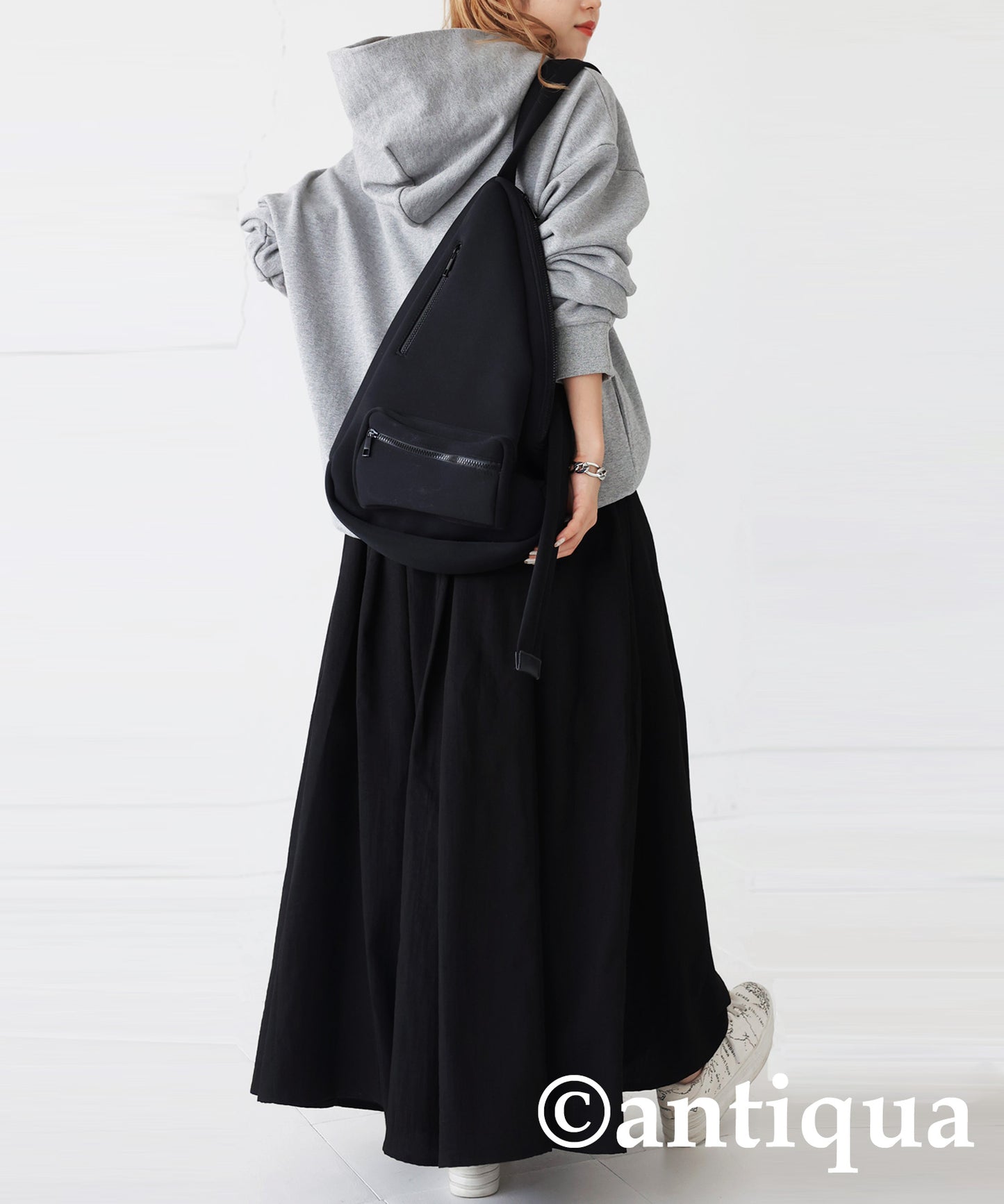 Linen-Like Tuck Flare Ladies Skirt